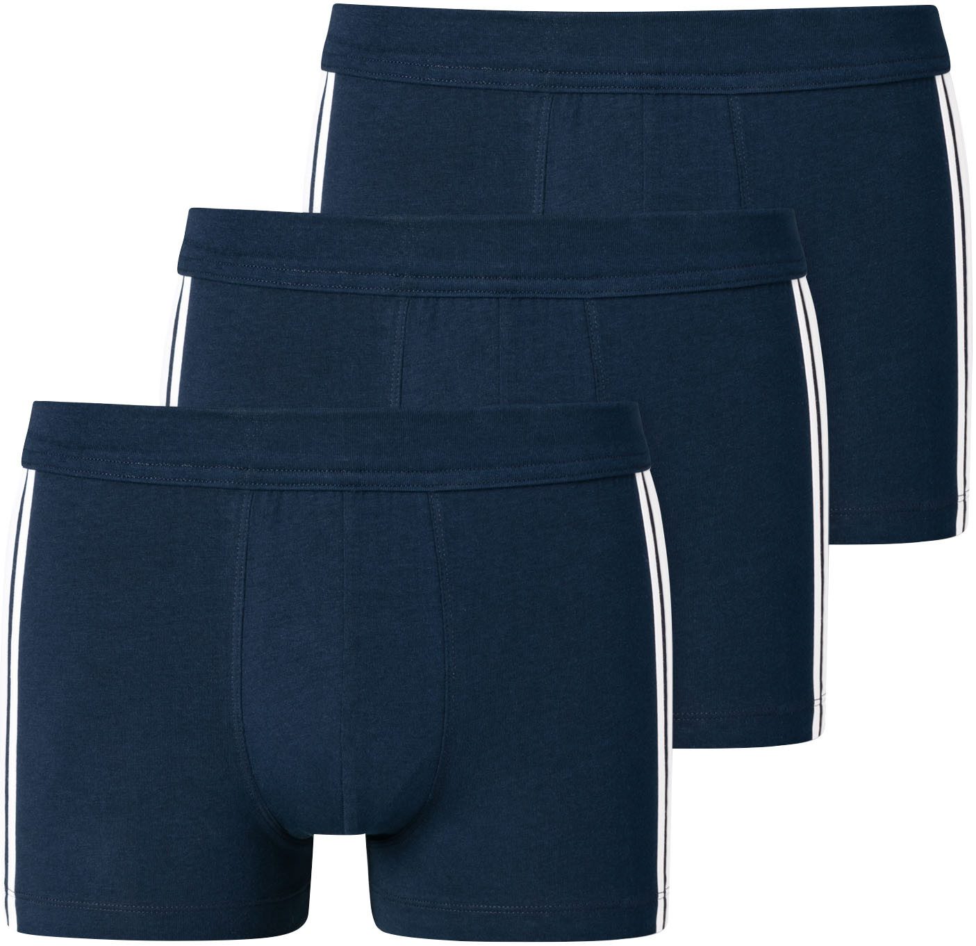 Schiesser Boxershort "95/5" met zachte, tonale tailleband, contrasterende zijstrepen (3 stuks) jongens boxershorts maat 5 blauw