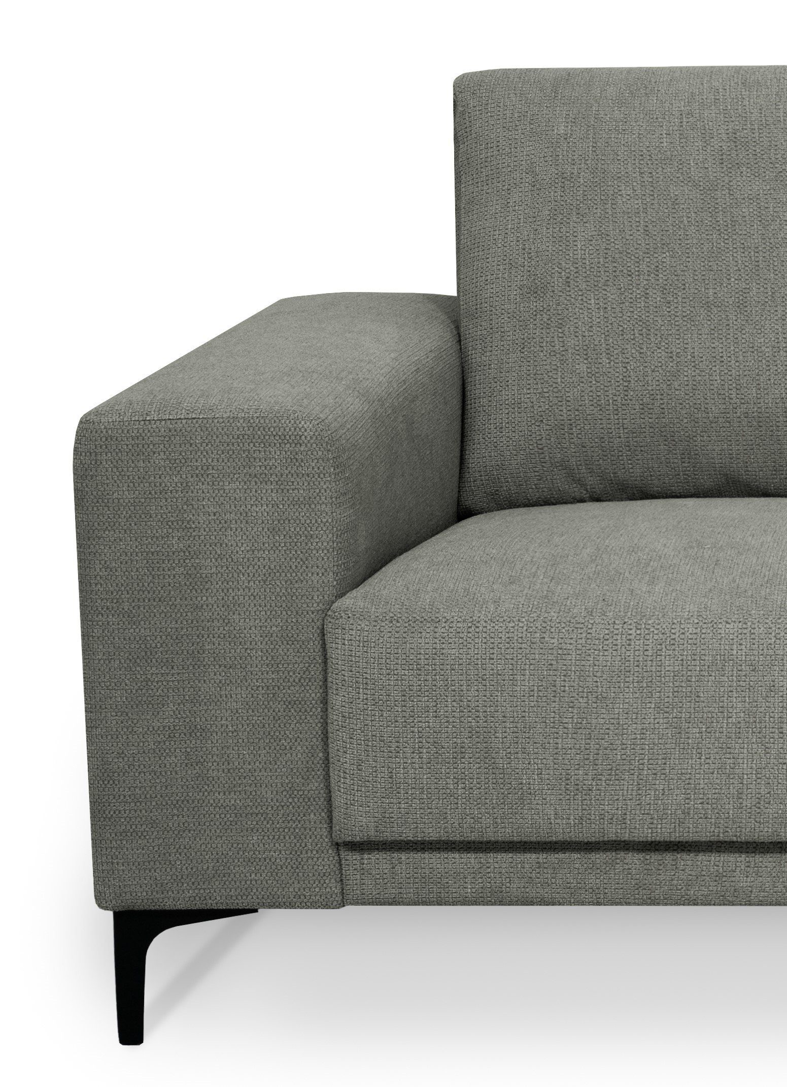 Places of Style Hoekbank Xander, L-model, Breedte 280 cm, soft-touch chenille, zwarte metalen voeten