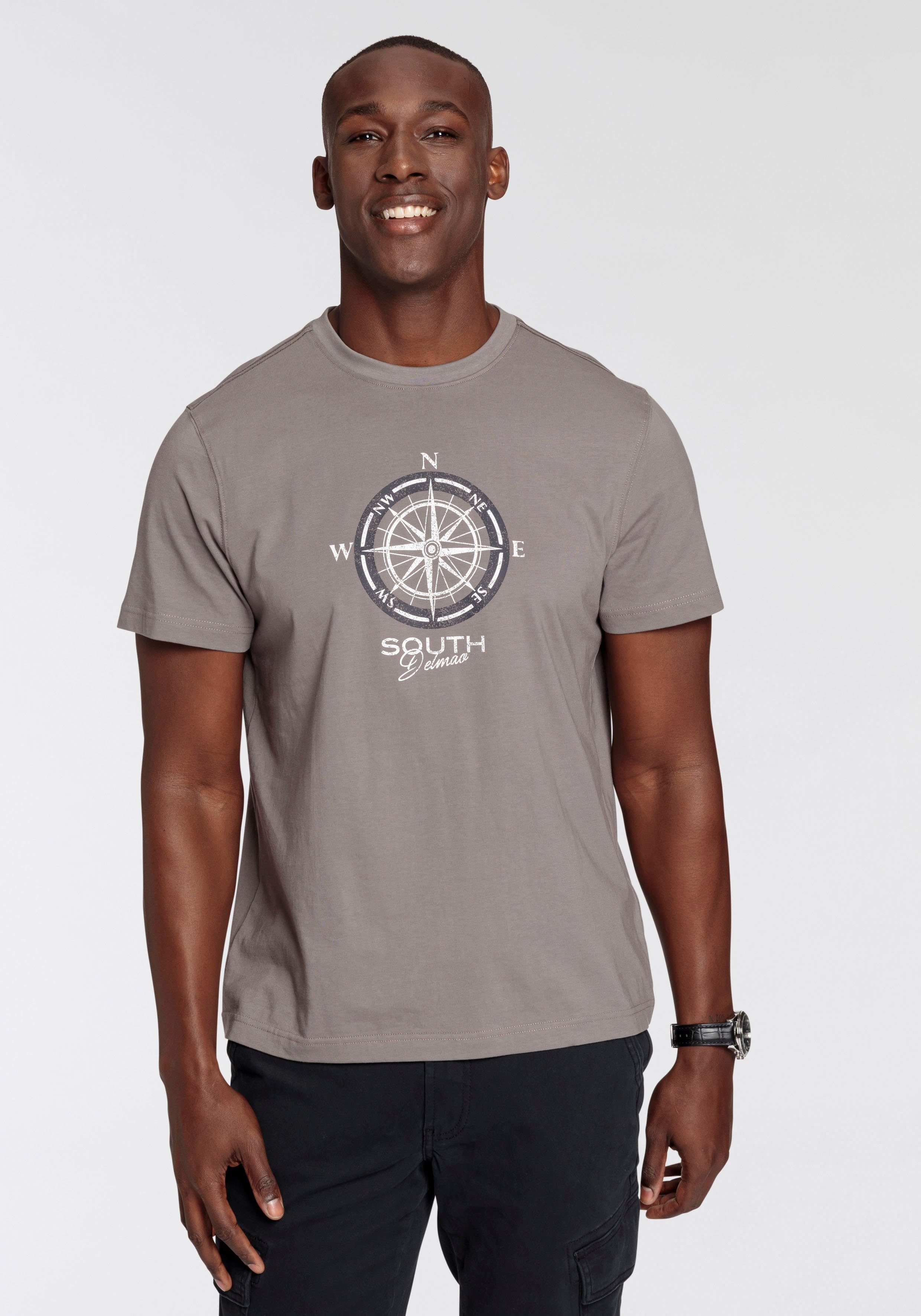 DELMAO T-shirt Korte mouw, bedrukt, ronde hals, van katoen