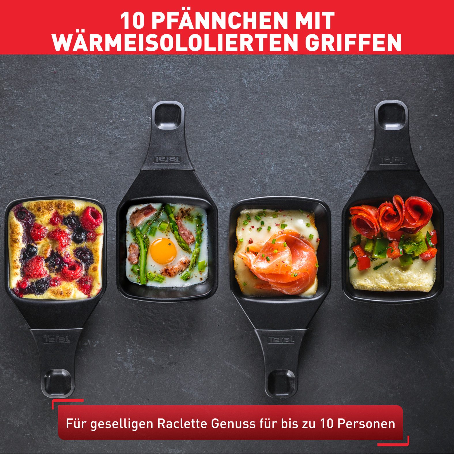 Tefal Raclette Ambiance, incl. tafelgrillfunctie, afneembaar snoer voor maximaal 10 personen, tafelgrill-functie, afneembare kabel