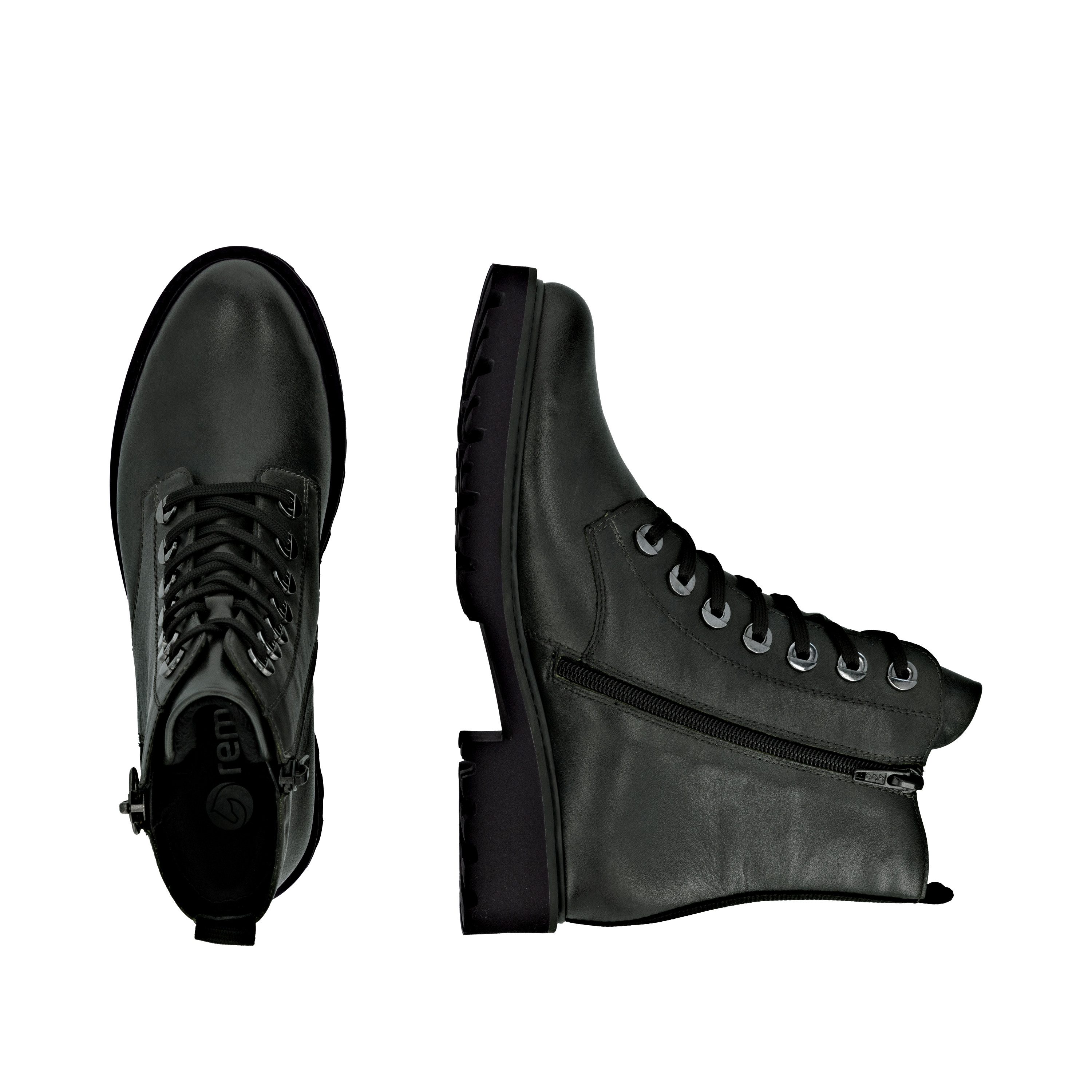 Remonte Veterlaarsjes blokhak, laarsjes, veterschoenen, flats in used look