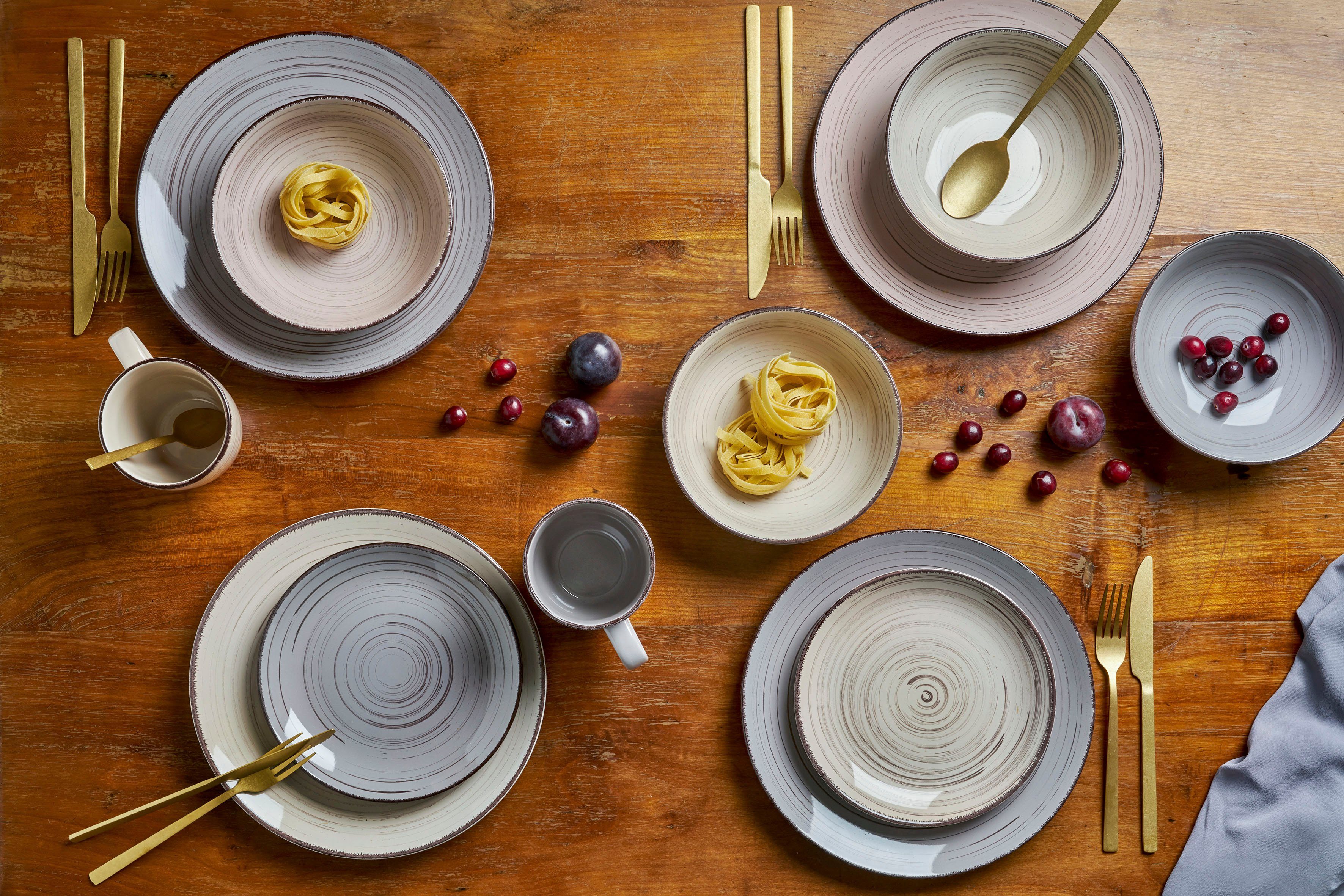 van Well Combi-servies Serviesset, servies Royal Kwaststreek-decor, 24 delen, voor 6 personen (set, 24-delig)
