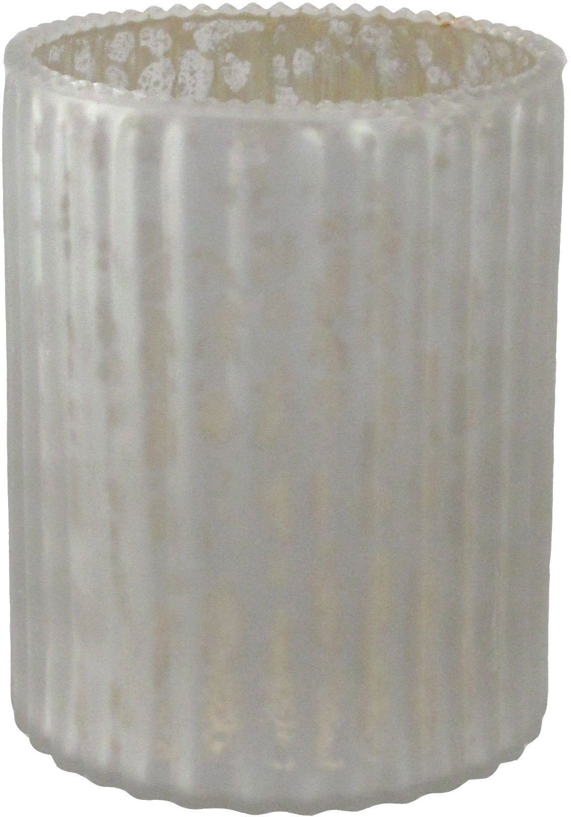 Creativ deco Windlicht met verschillend gestructureerde oppervlakken, 4-delige set, h: ca. 10 cm (4 stuks)