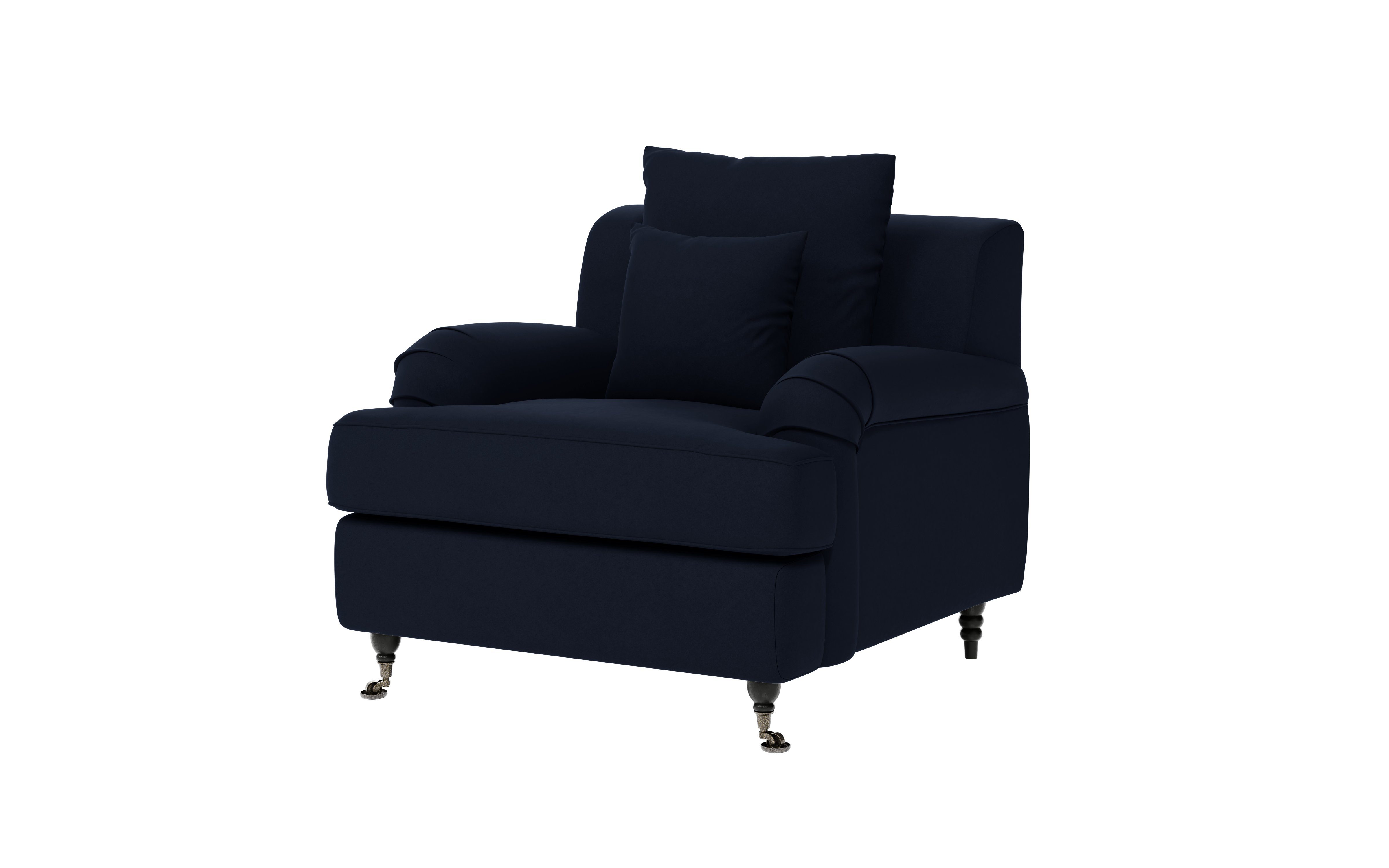 Guido Maria Kretschmer Home&Living Fauteuil NORIN twee soorten poten: voor - wieltjes, aan de achterkant - houten poten