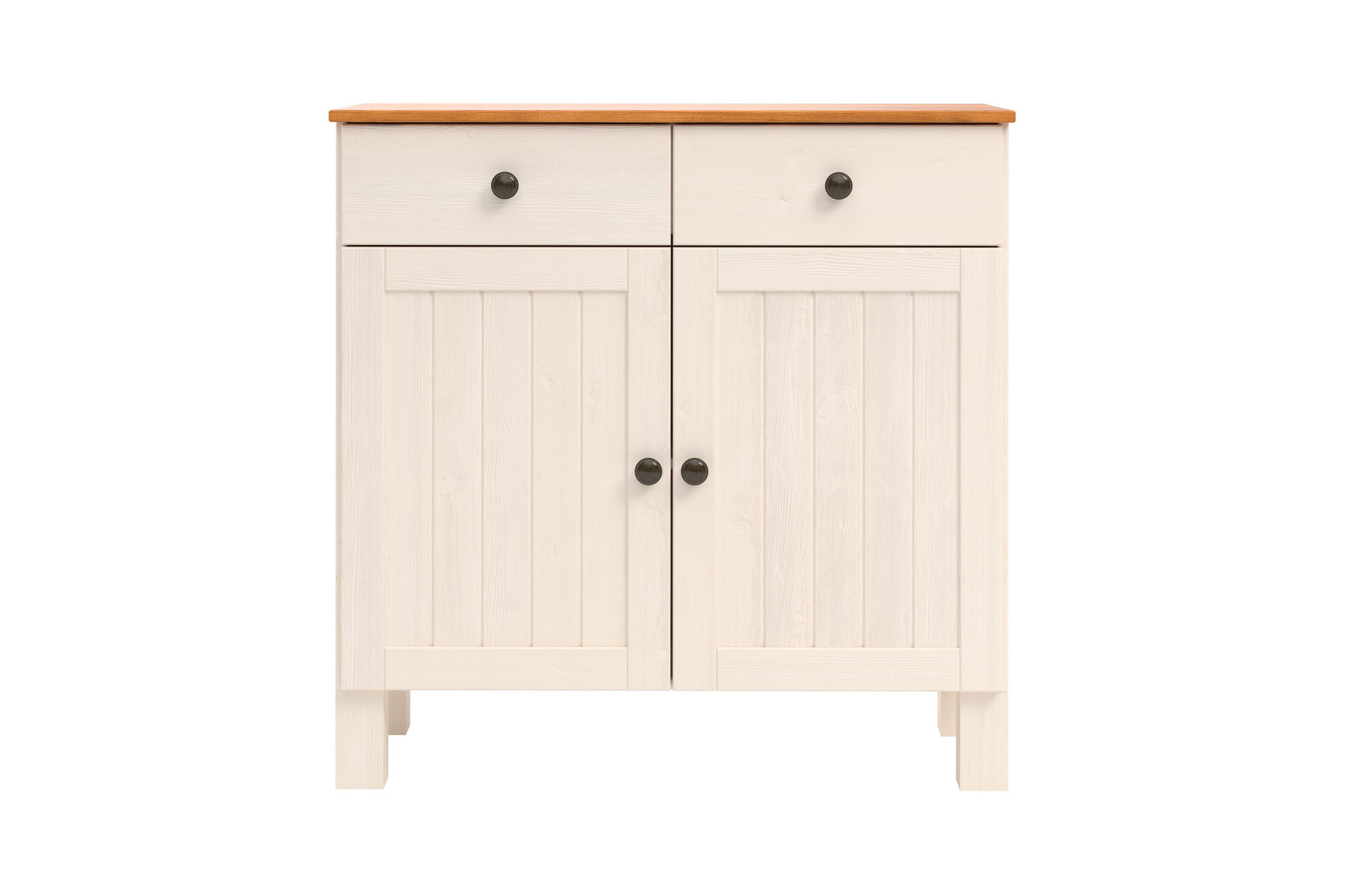 Home affaire Sidetable Alby2 Met 2 deuren, 2 lades en metalen grepen, breedte 85 cm
