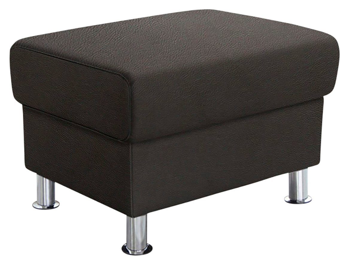 TRENDMANUFAKTUR Hocker Rondo, poef bij de serie, breedte 67 cm, chromen voeten Voetenbank optioneel met verenkern, in verschillende bekledingen bestelbaar