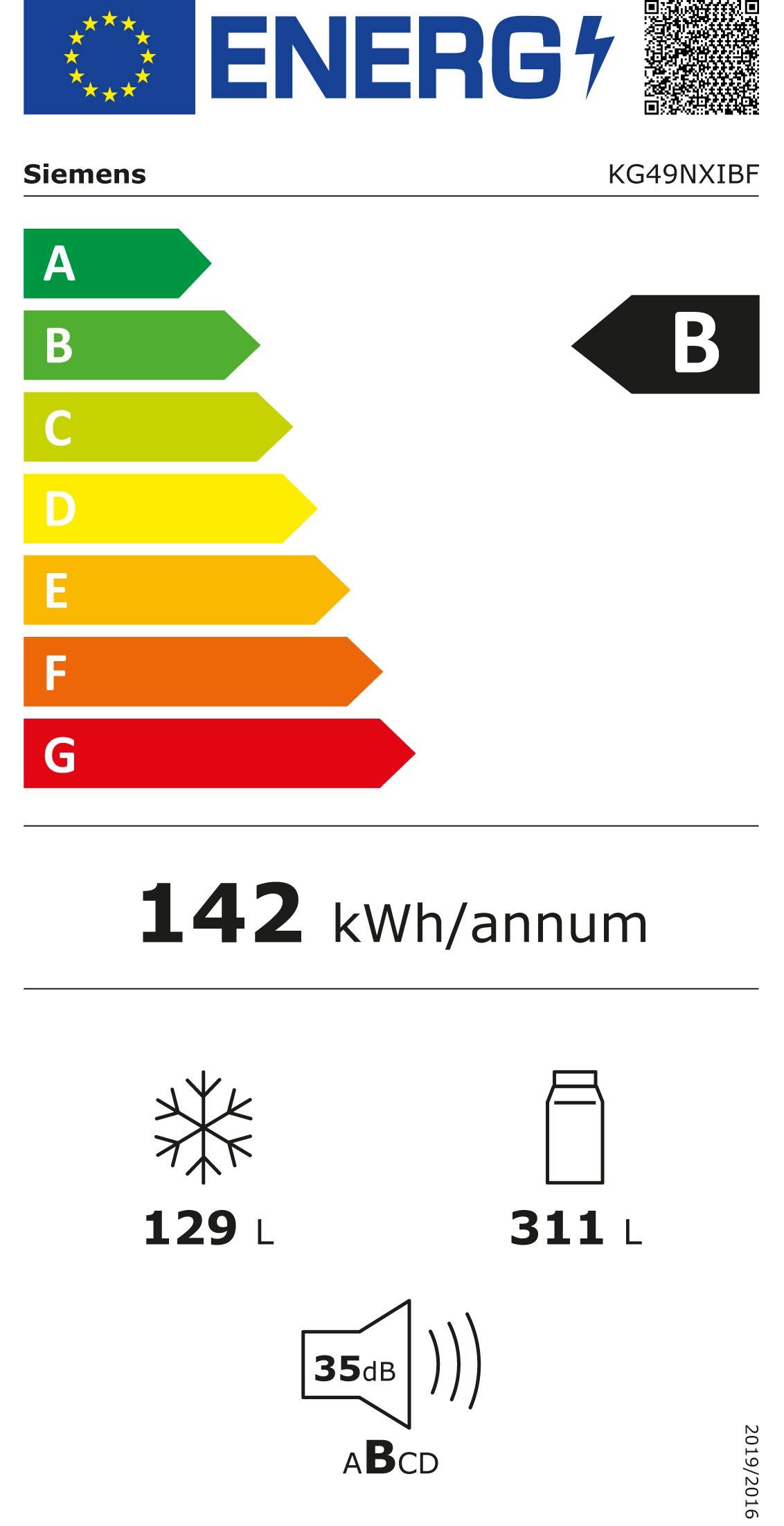 SIEMENS Koel-vriescombinatie KG49NXIBF Breedte 70 cm