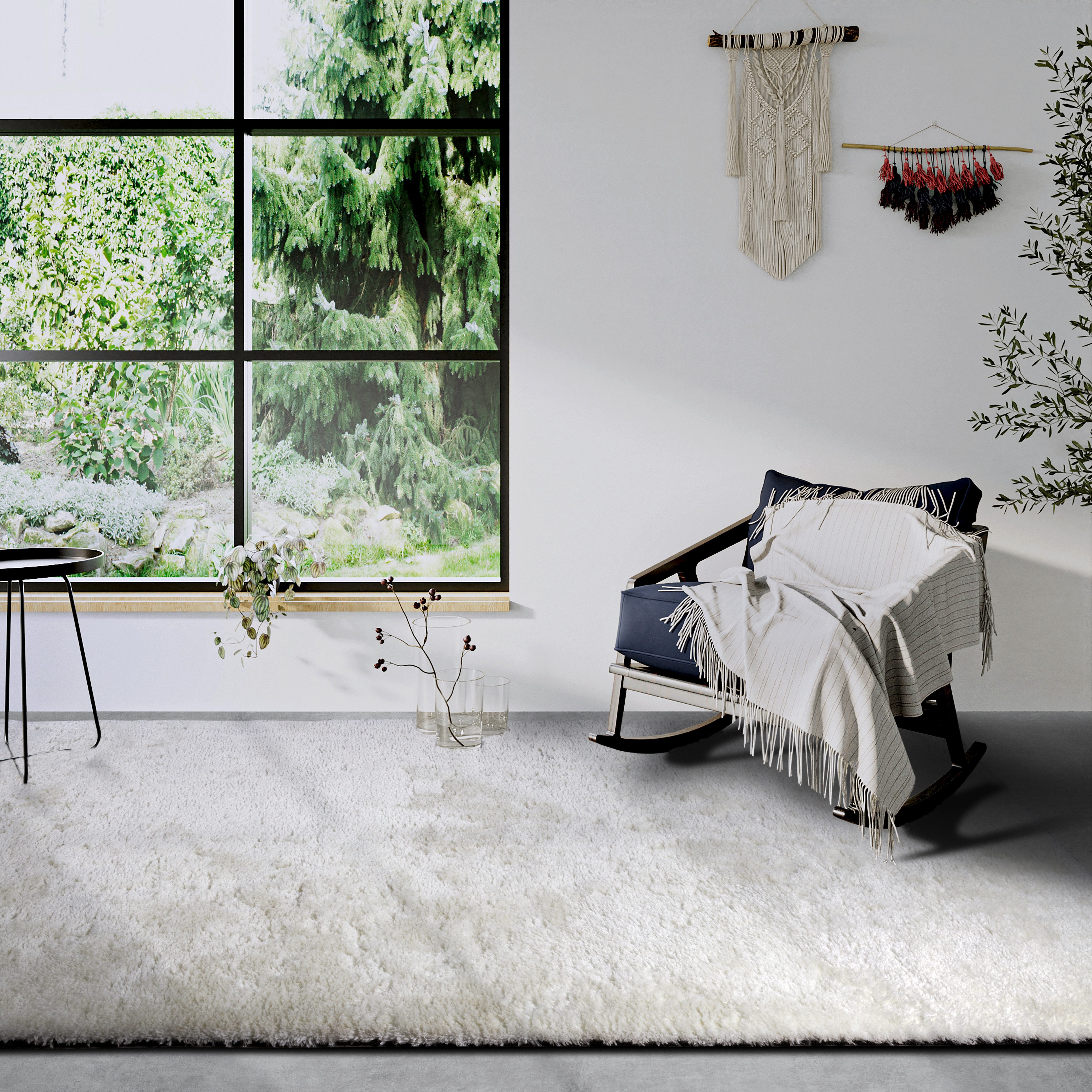 HANSE Home Hoogpolig vloerkleed Olaf Lange pool, shaggy, effen, pluizig, zacht, glanzend, modern, effen