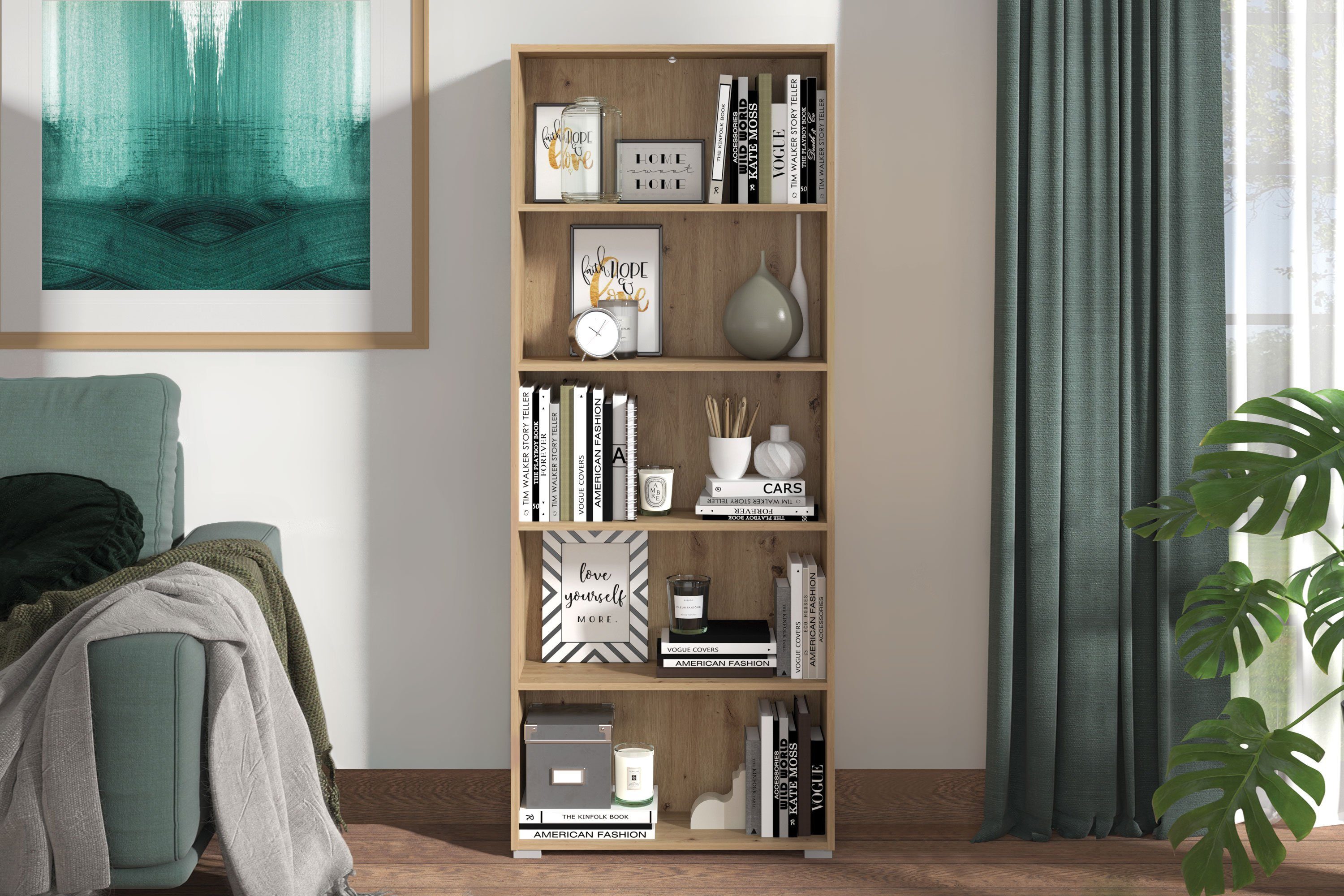 INOSIGN Ordnerrek Tomar 5 Boekenkast met veel opbergruimte, afmetingen (bxdxh): 70 x 24,5 x 176,5 cm