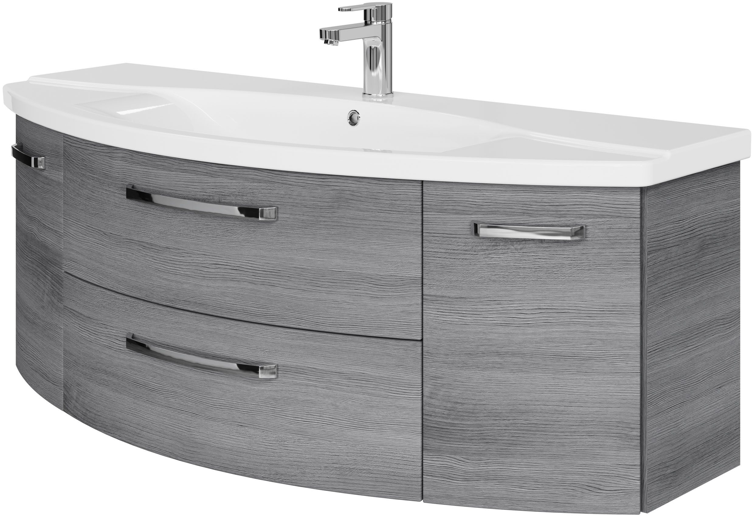 Saphir Wastafelonderkast Serie 4010 Keramik-Waschtisch mit Unterschrank, 144 cm breit