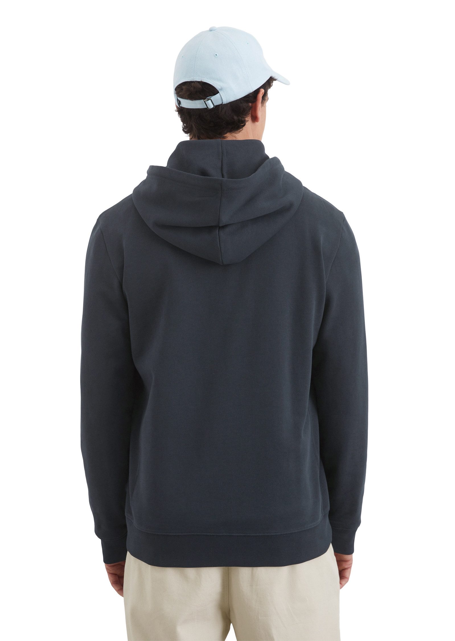 Marc O'Polo Capuchonsweatvest met elastische rib-inzetten aan de zijkanten