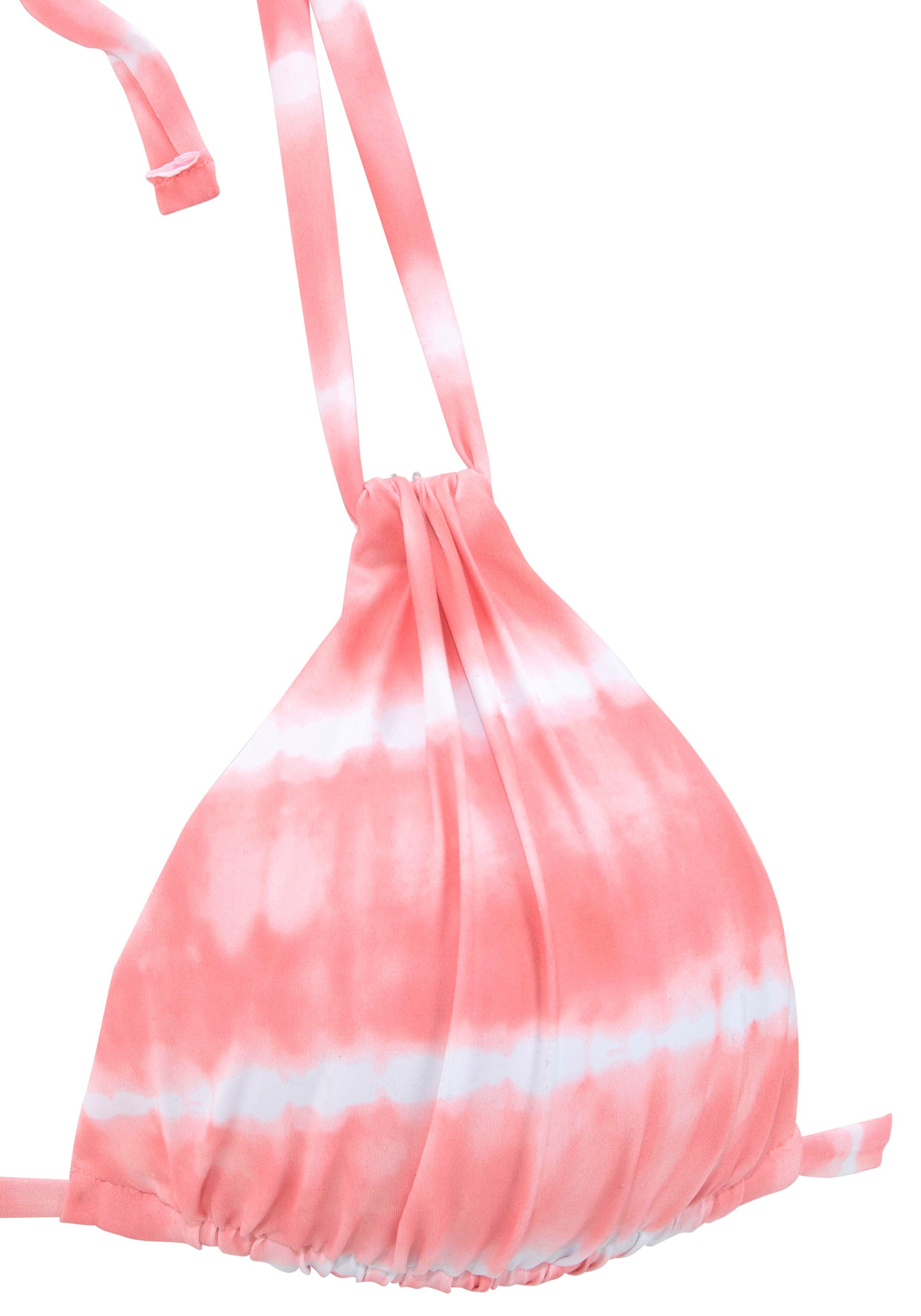s.Oliver RED LABEL Beachwear Triangel-bikinitop Enja met batikprint