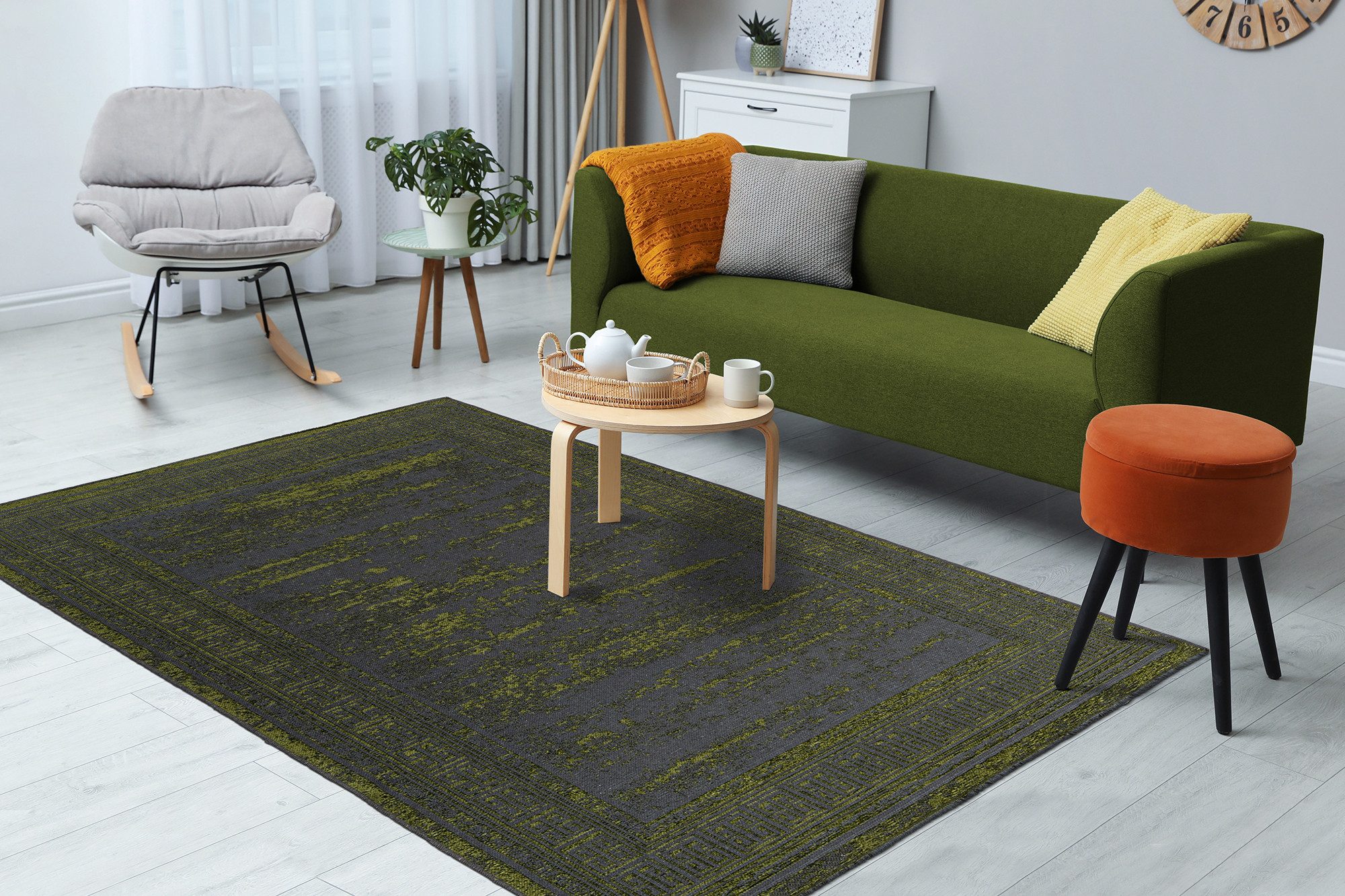 Kayoom Vloerkleed Kalea 325 Vlakweefsel tapijt met reliëfontwerp, used-look, moderne kleuren