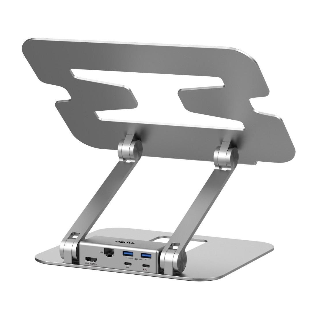 Rapoo Laptop standaard Laptopstandaard met 5-in-1 USB-C multiport adapter