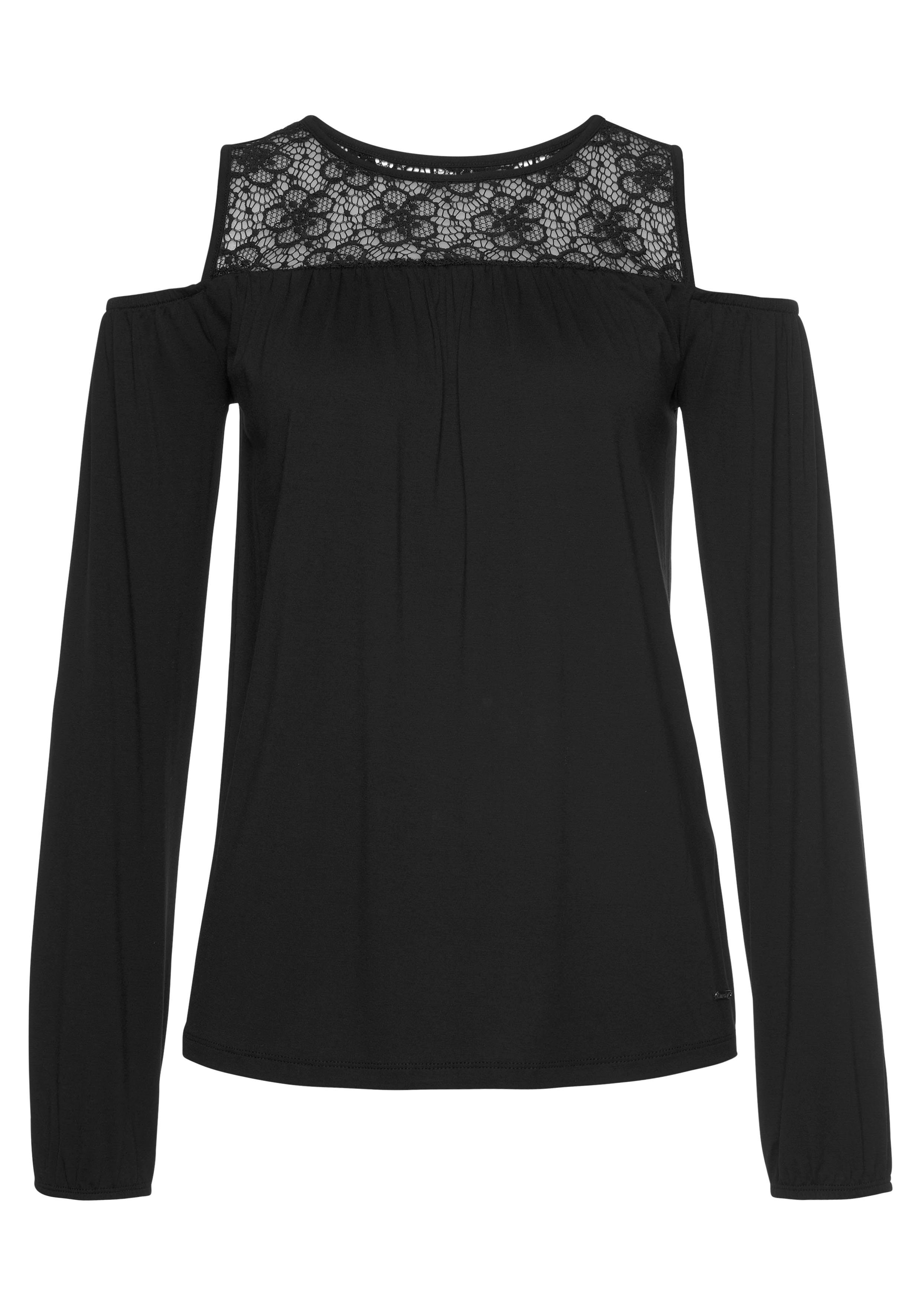 Laura Scott Shirt met lange mouwen casual gesneden, elastisch materiaal, elastiek aan de mouwafsluiting