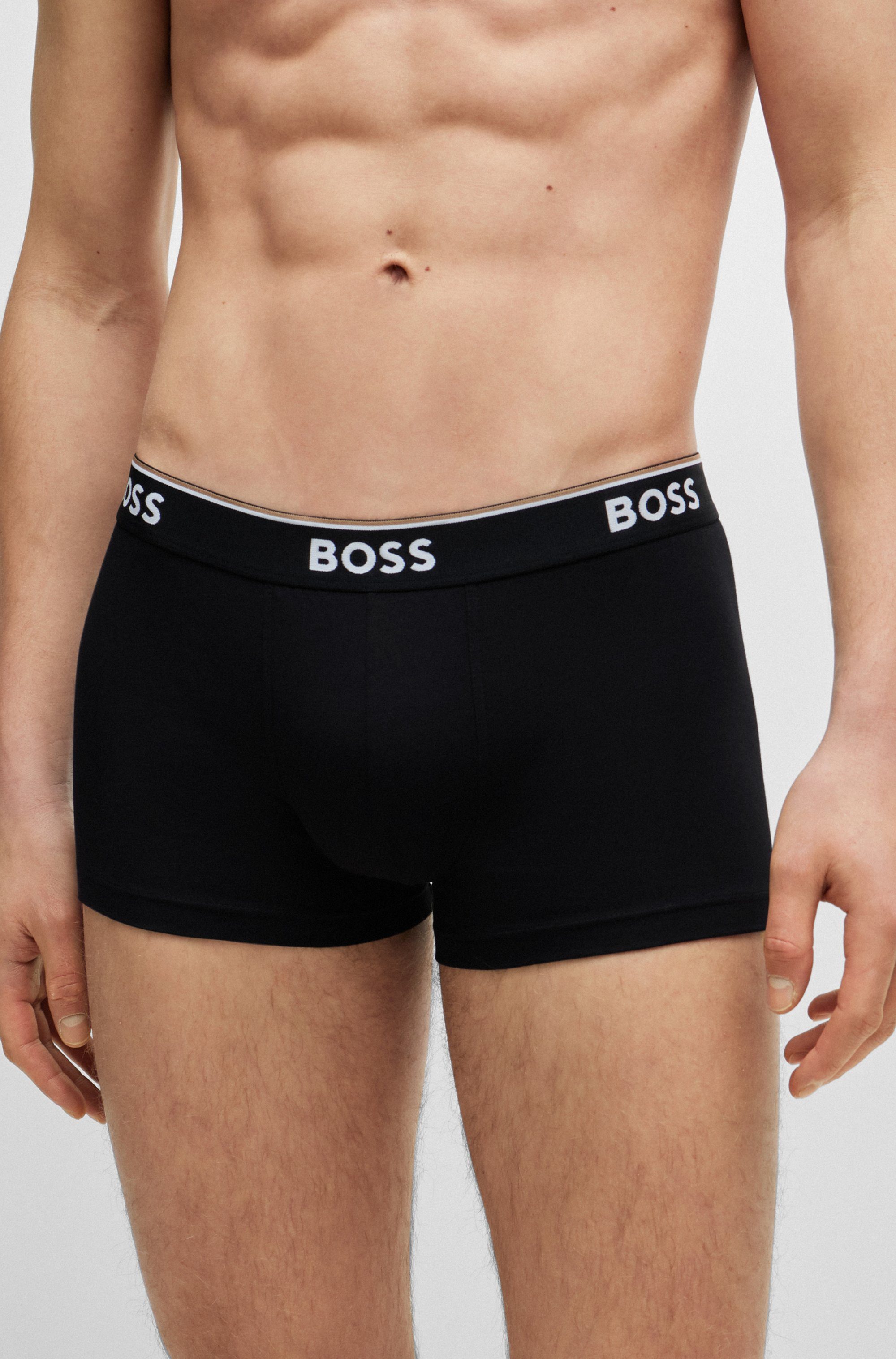 BOSS Boxershort TRUNK 3 PACK BOSS opdruk op de tailleband (3 stuks)