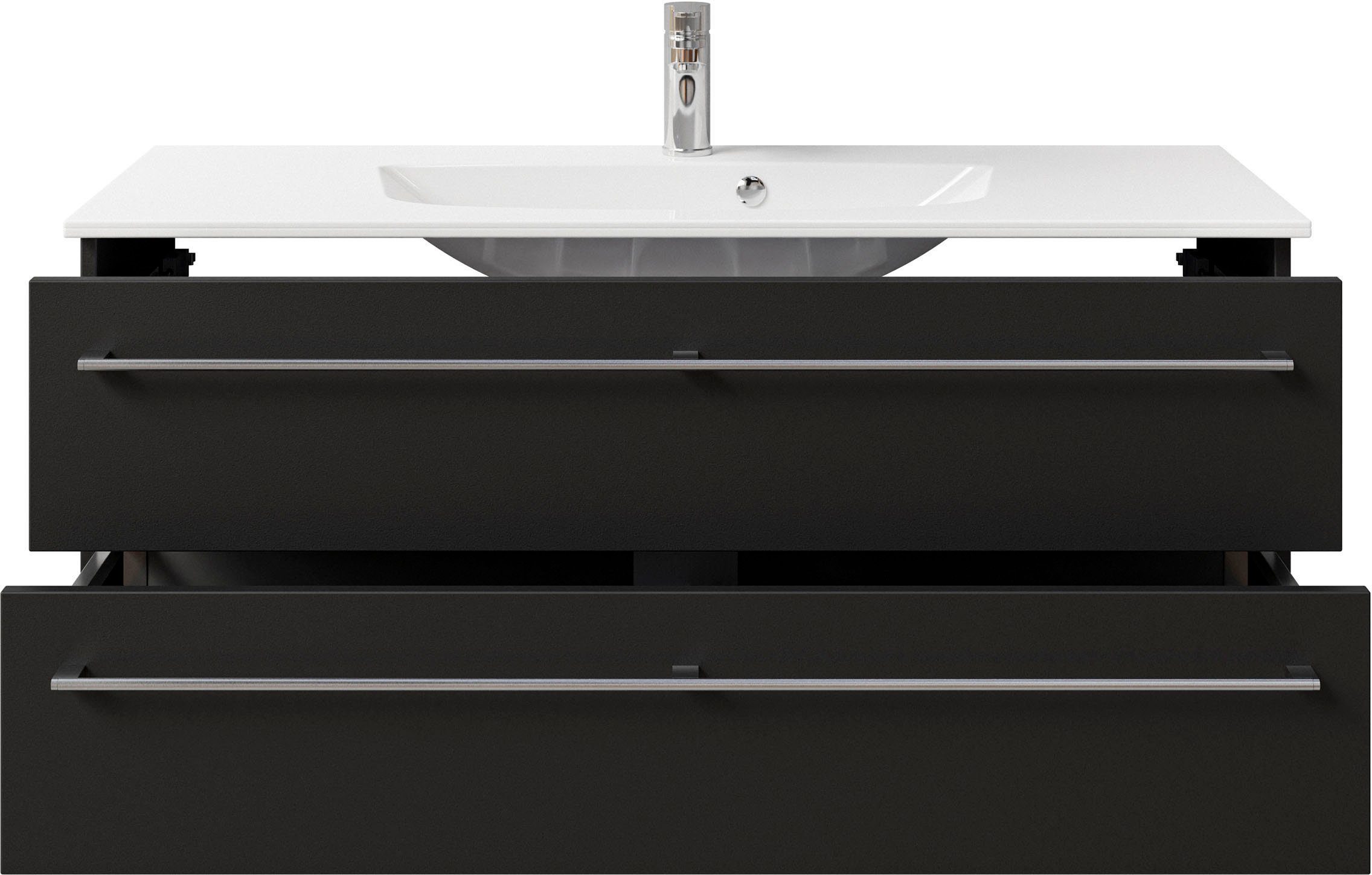 Saphir Wastafelonderkast Serie 6025 mineraalmarmeren wastafel met onderkast, 117 cm breed (2-delig)