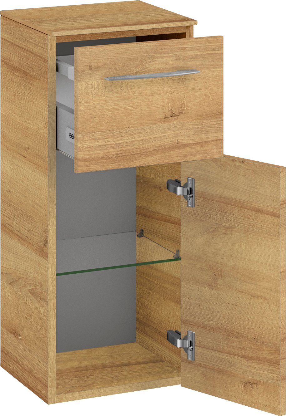 Saphir Badkamerset Cassca sprint 4-delig mineraalmarmeren wastafel met led-spiegelkast (5-delig)