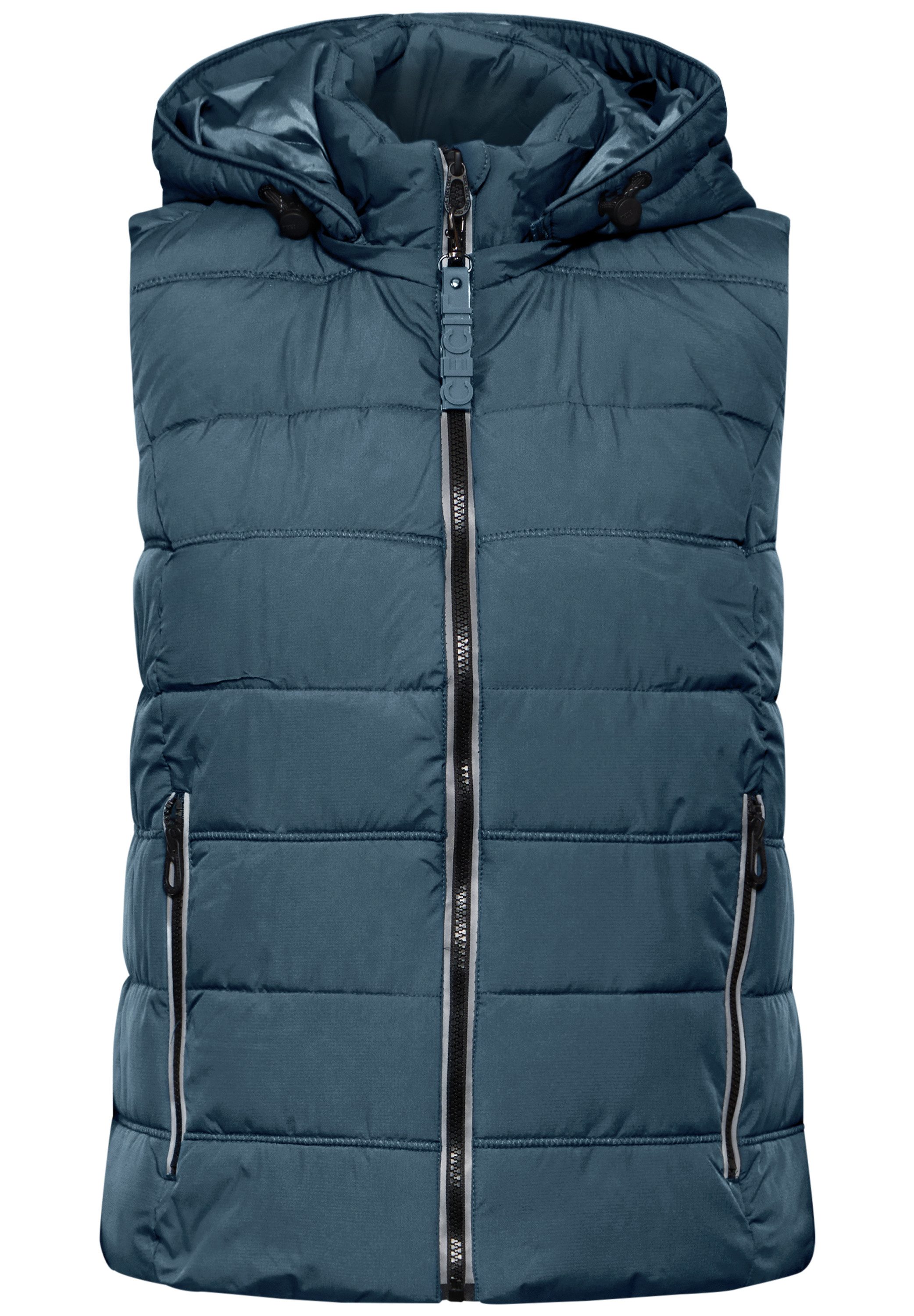 Cecil Bodywarmer warm gewatteerd, met reflecterende piping