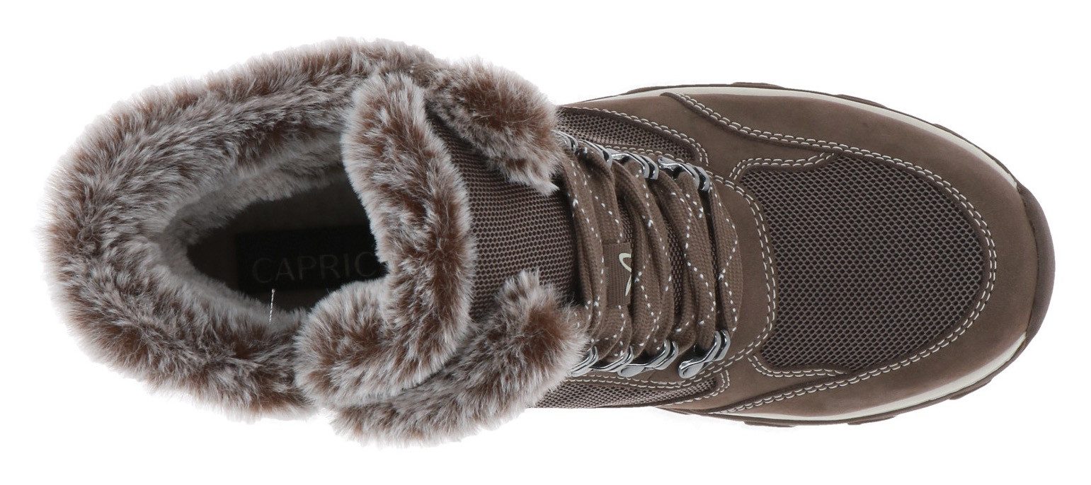 Caprice Winterlaarzen sleehak, veterschoenen, outdoorschoen in comfortabele breedte