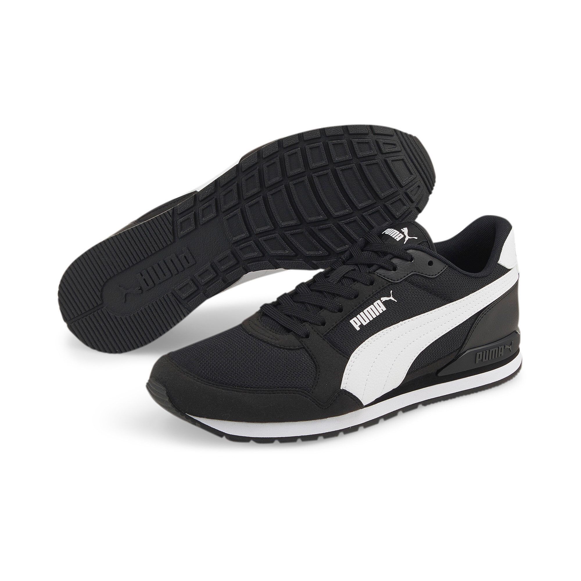 PUMA Sneakers ST Runner v3 Mesh jongens lage sneakers maat 37 EU zwart