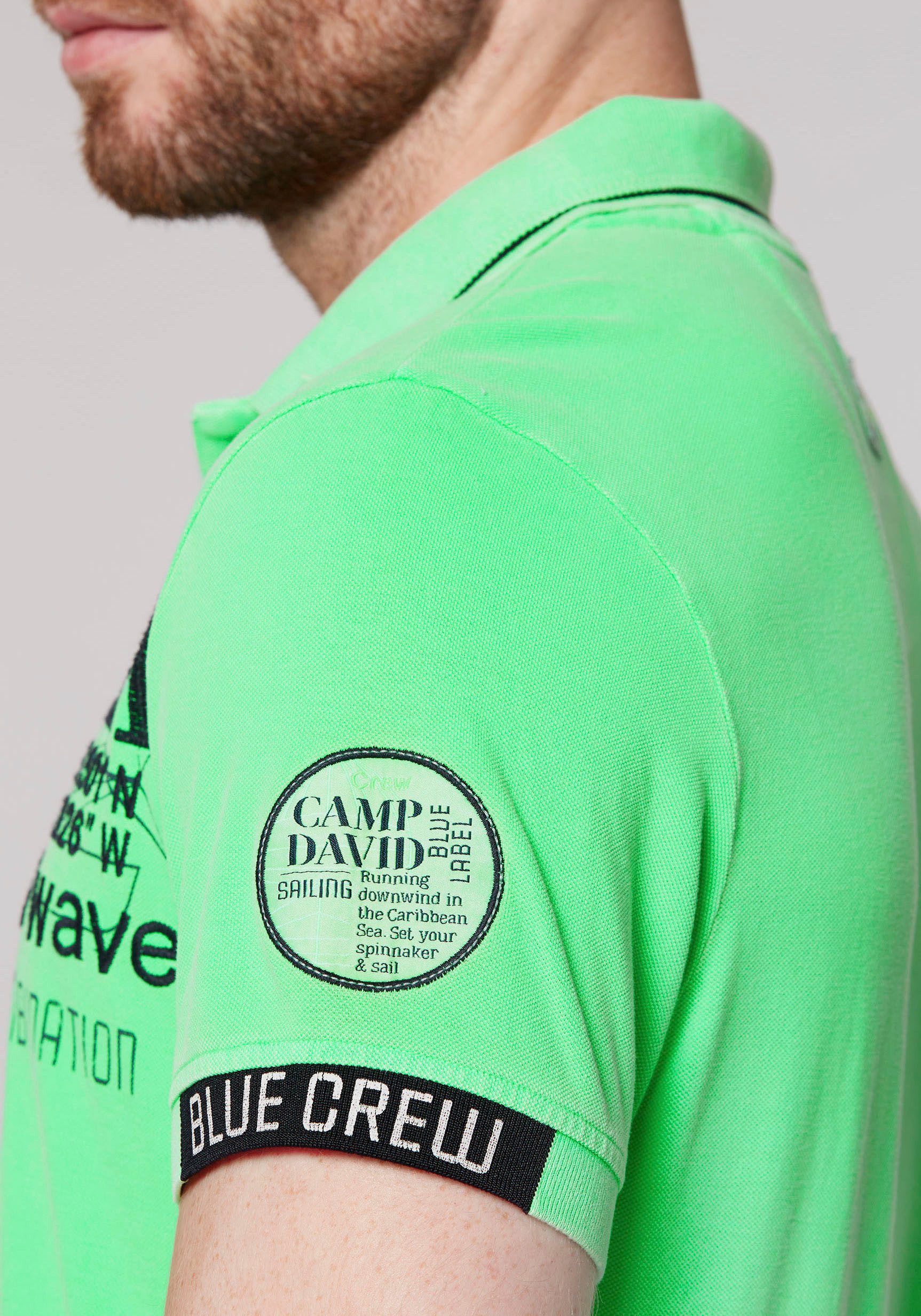 CAMP DAVID Poloshirt met logo-applicaties