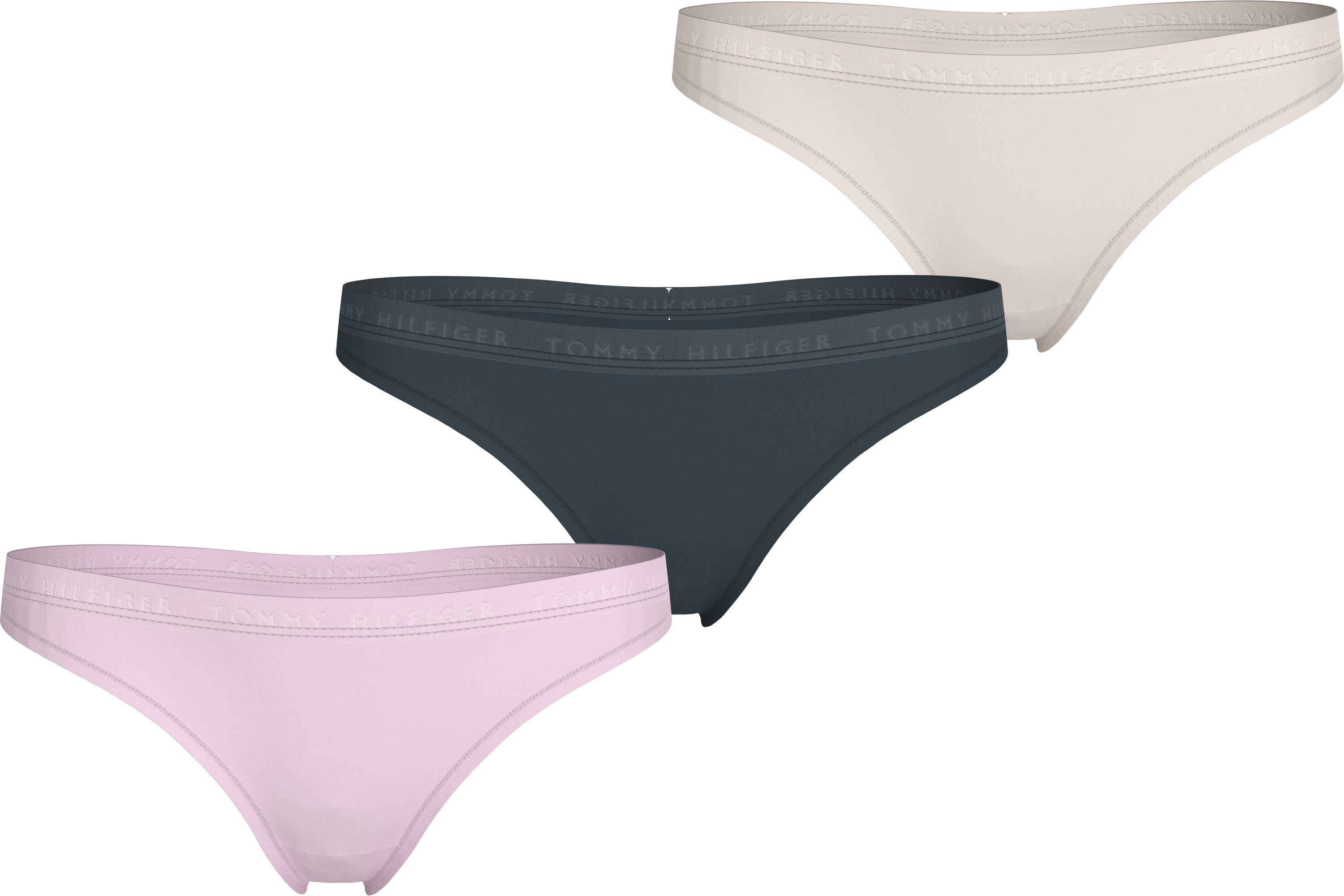 Tommy Hilfiger Underwear Slip 3P THONG (EXT SIZES) (3 stuks) dames slips maat M (38) multicolor