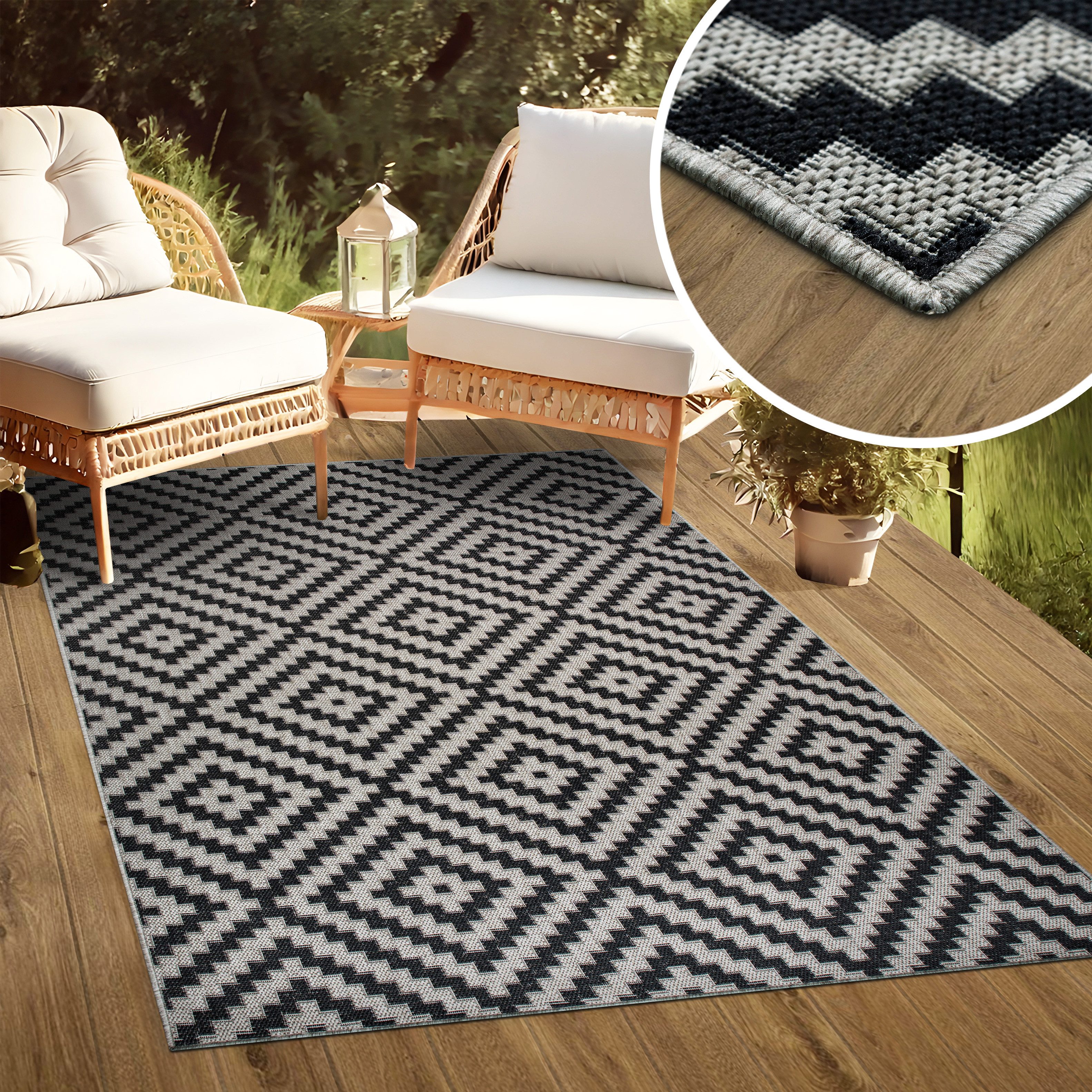 my home Vloerkleed Cordoba is ook als loper verkrijgbaar Geschikt voor binnen en buiten, sisal-look, weerbestendig & uv-bestendig, boho