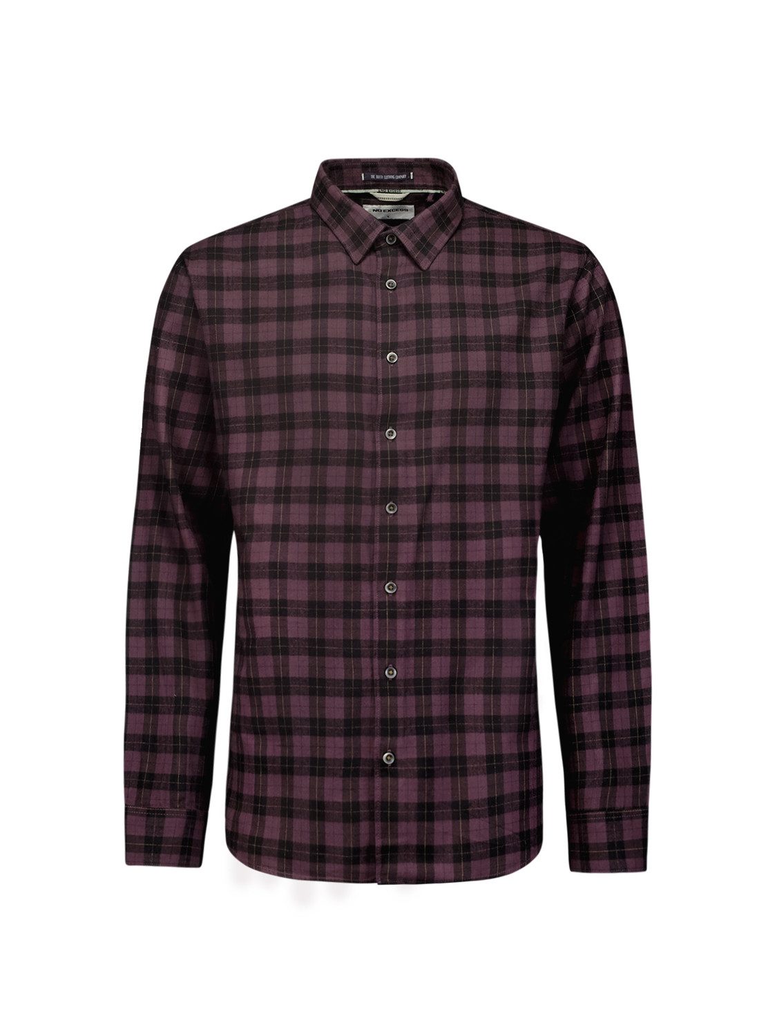 NO EXCESS Overhemd met lange mouwen geruit en met hoogwaardige viscose