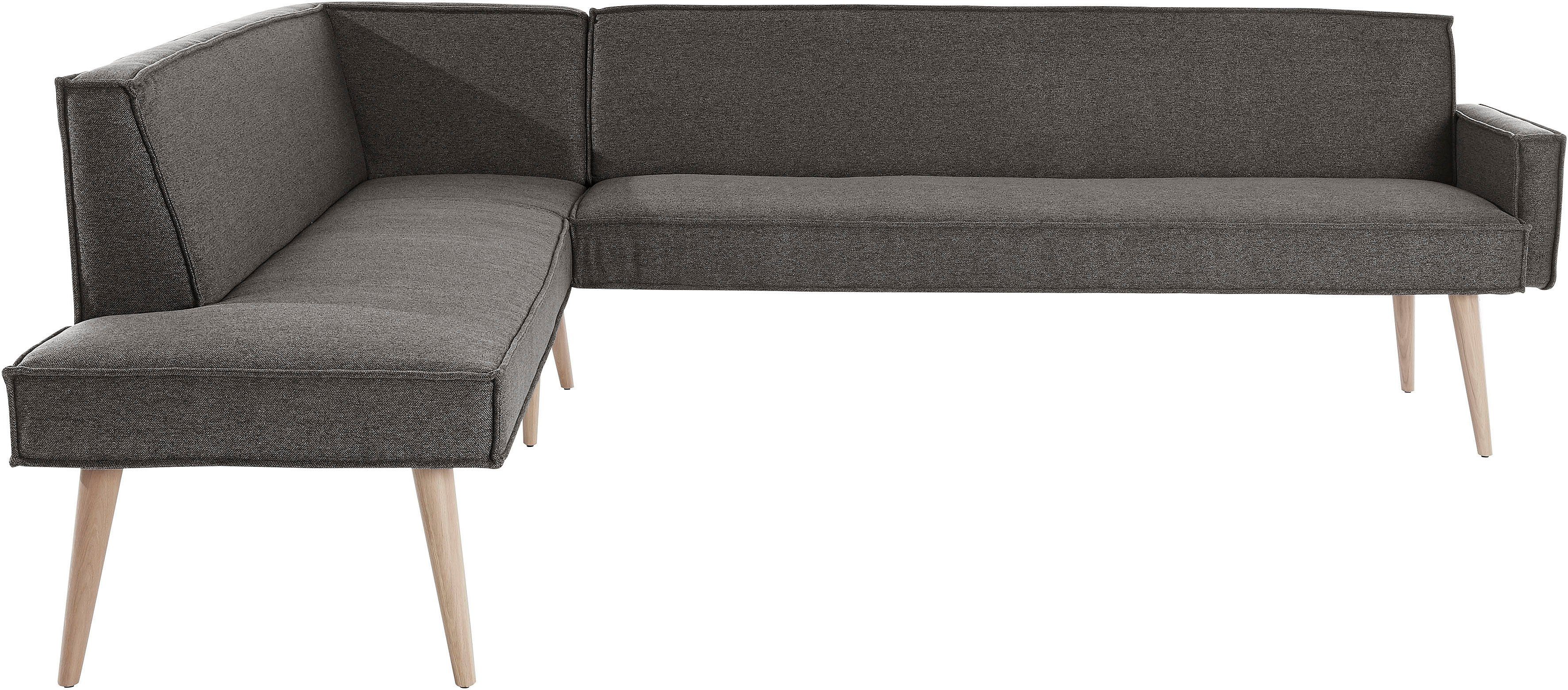 exxpo - sofa fashion Hoekbank Lungo, moderne paspelnaad, comfortabel en elegant, hoge houten voet