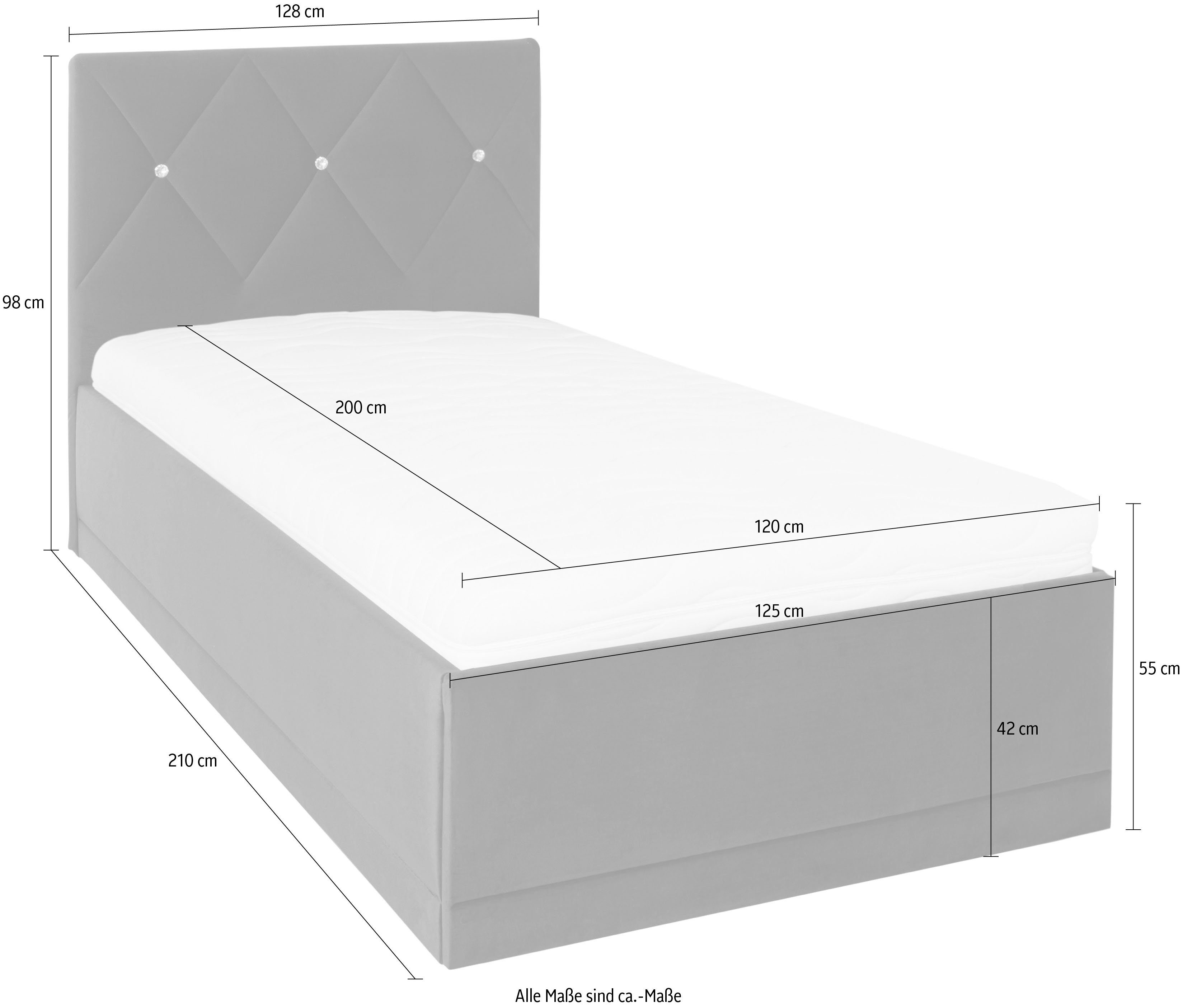 Westfalia Polsterbetten Gestoffeerd bed ADAMAS ook met bedlade, knoopdetails met stras