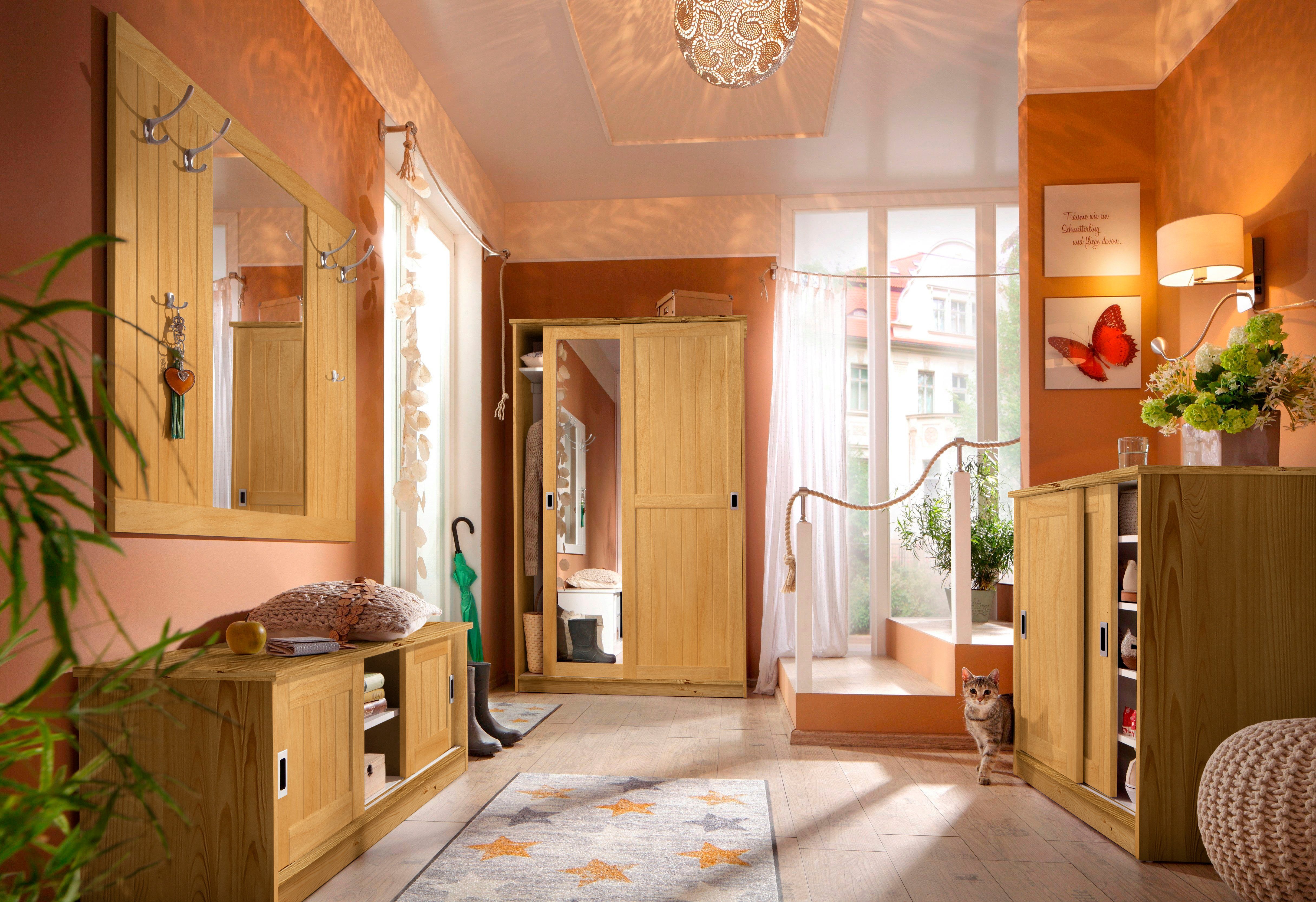 Home affaire Kledingkast Nekso met spiegel, breedte 114 cm, van mdf of massief hout, fsc®