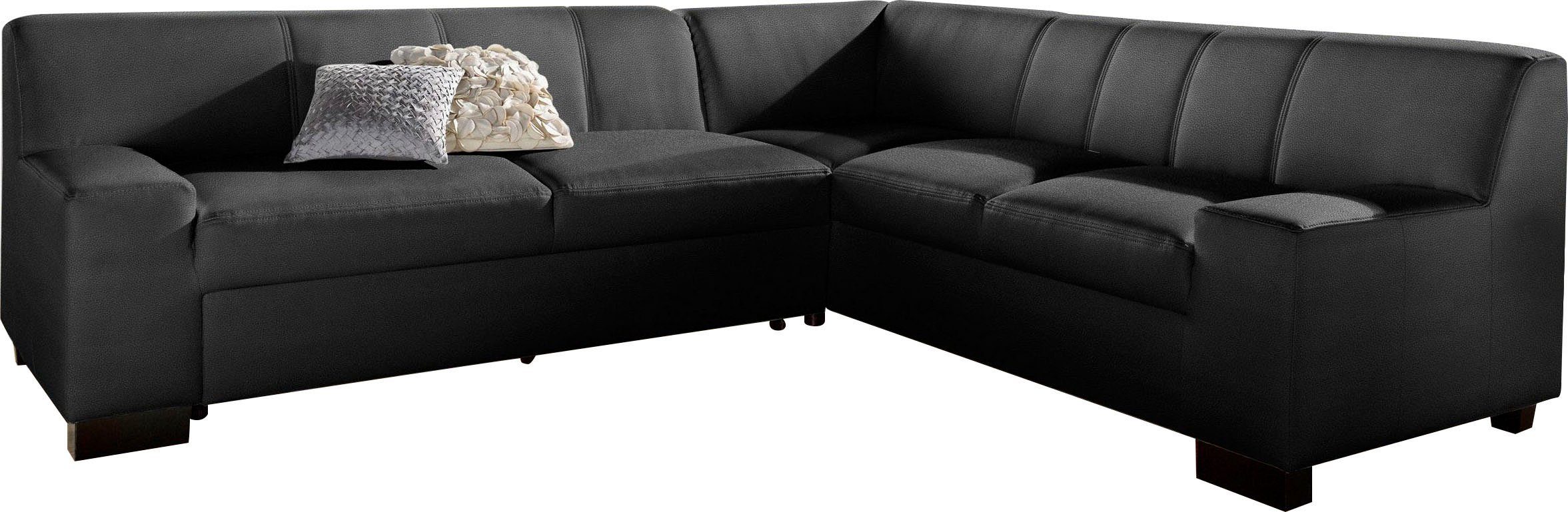 DOMO collection Hoekbank Norma Top, elegant en modern, platte armleuningen, L-vorm