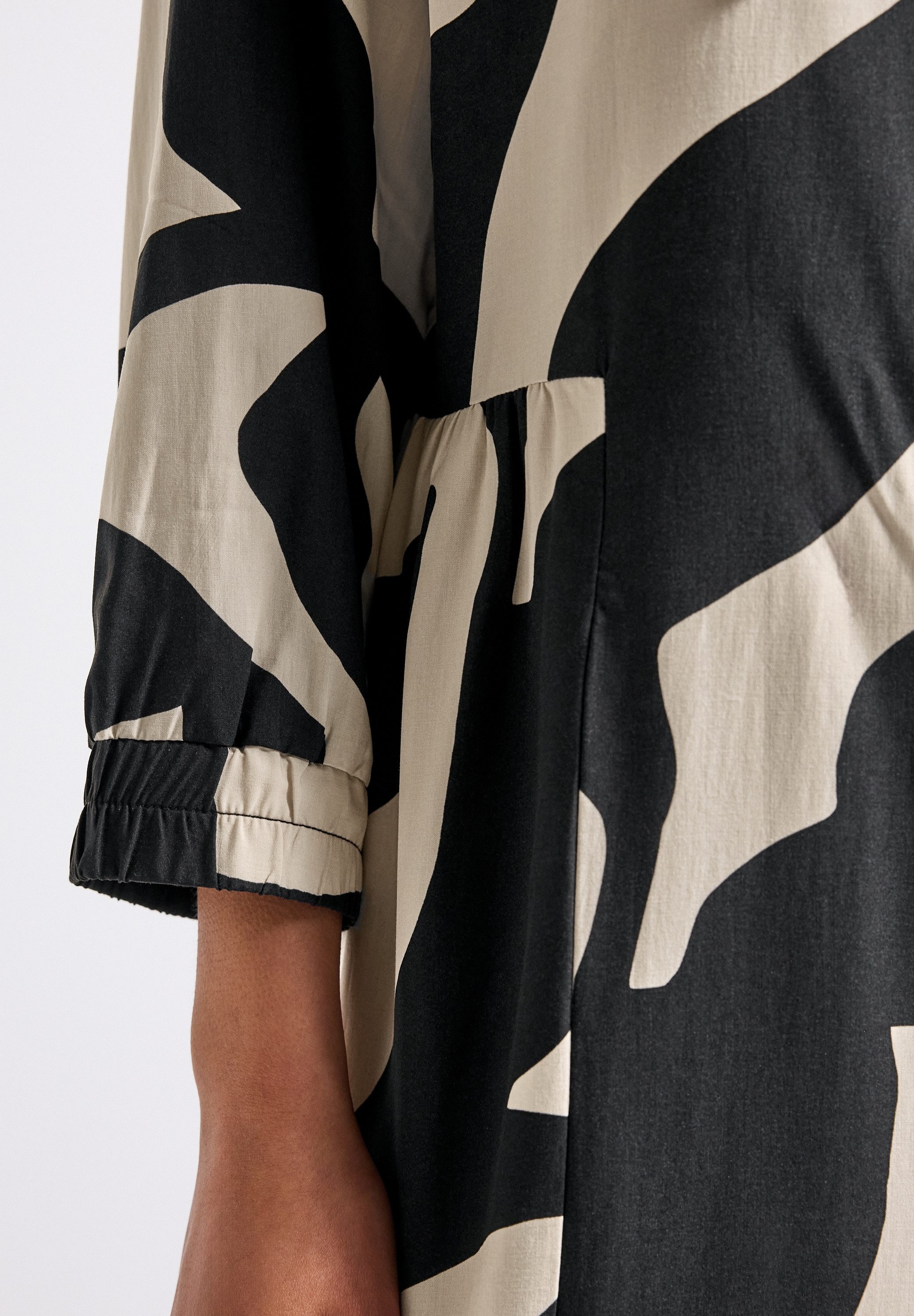 STREET ONE Midi-jurk met grafisch patroon en 3/4-mouwen