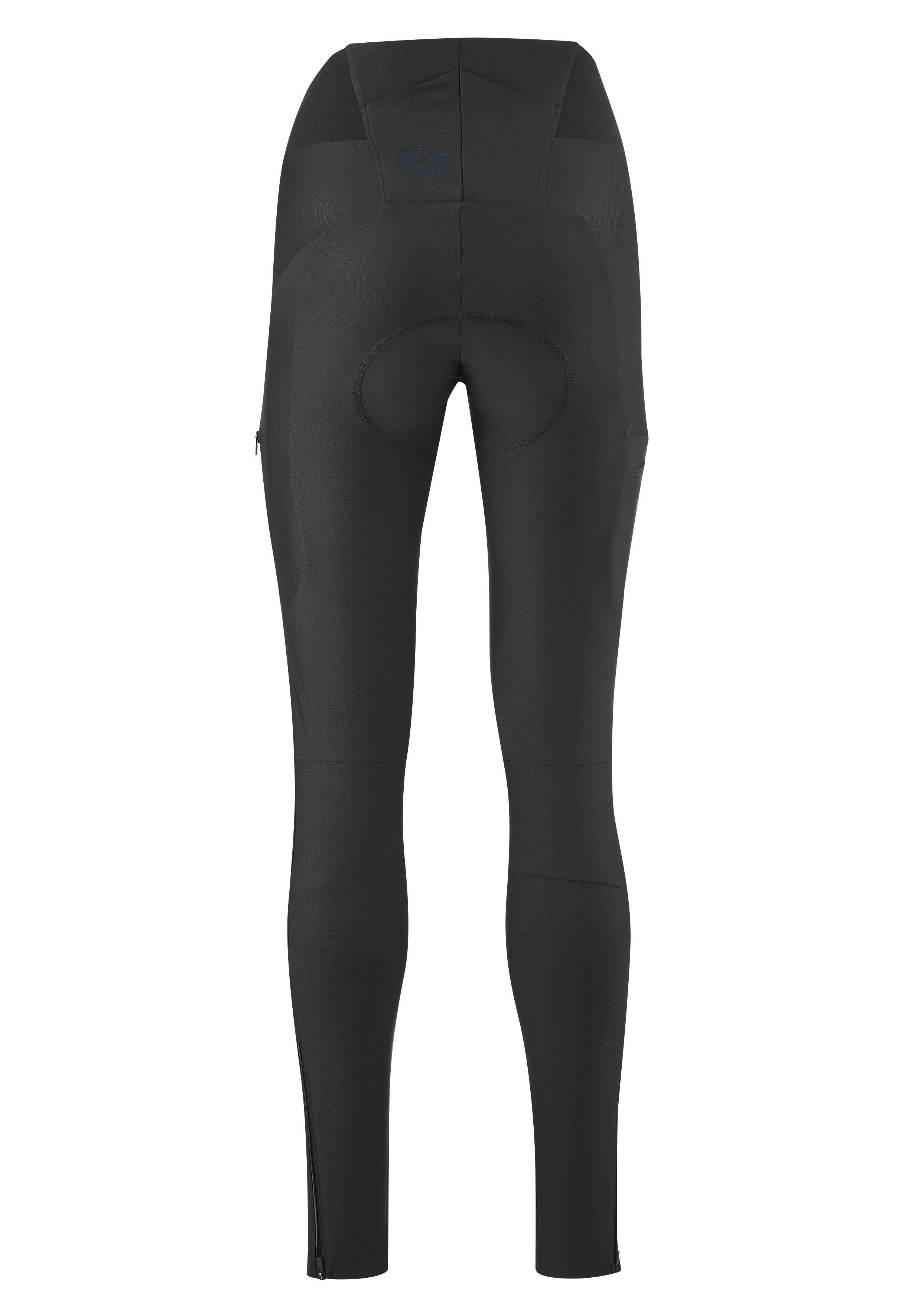 Gonso Fietsbroek Essentiële Strakke Cargo SC W Dames fietsbroek lang met zitkussen, fietsbroek met zakken, tight fit