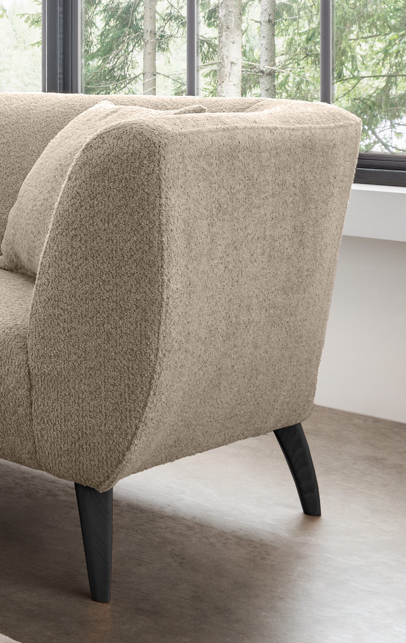 INOSIGN 3-zitsbank twee verschillende pootkleuren naar keuze