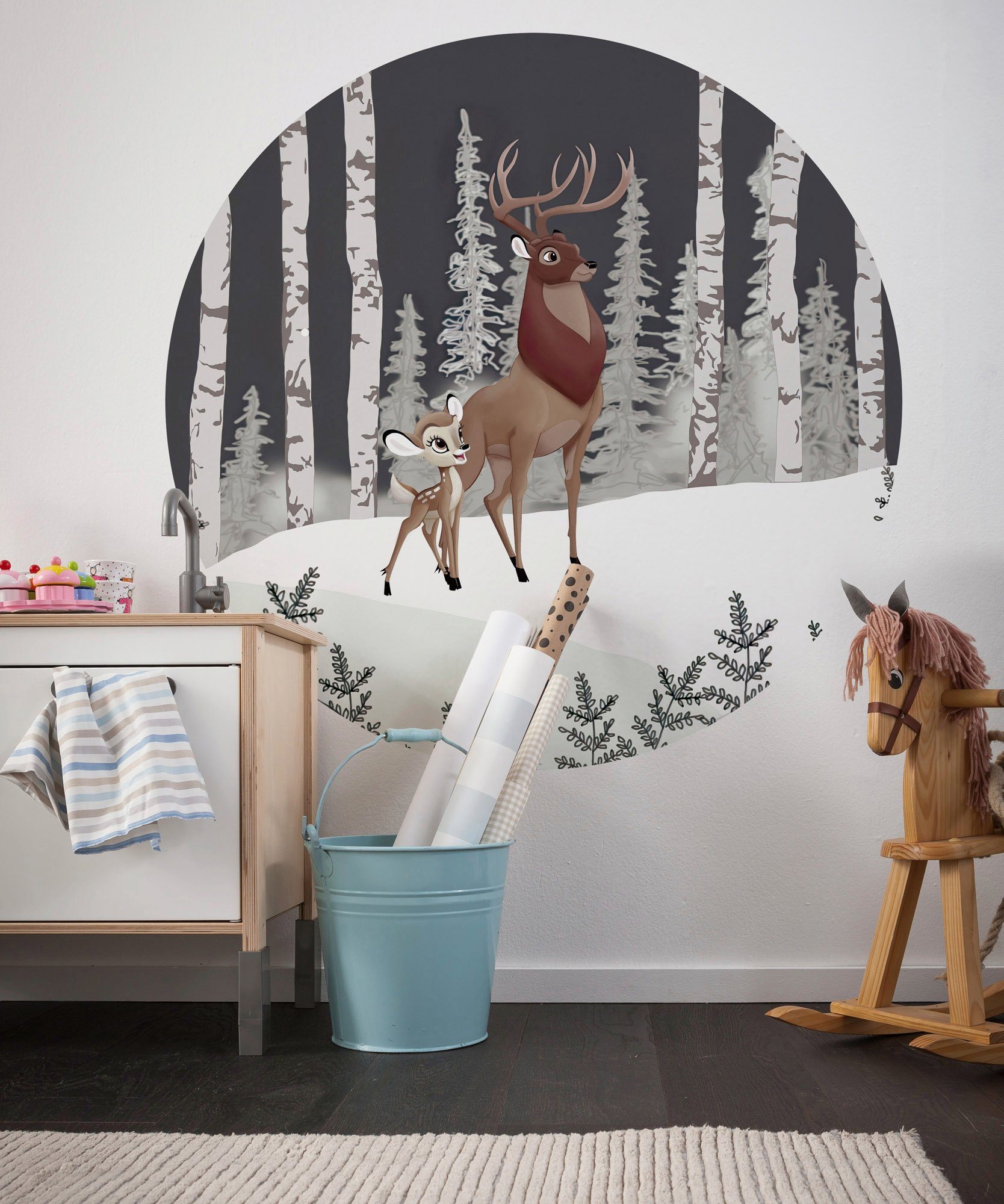 Komar Fotobehang Zelfklevend vlies - Bambi Great Prince - Afmeting 125 x 125 cm