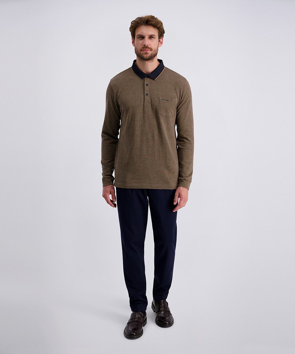 Pierre Cardin Poloshirt met lange mouwen