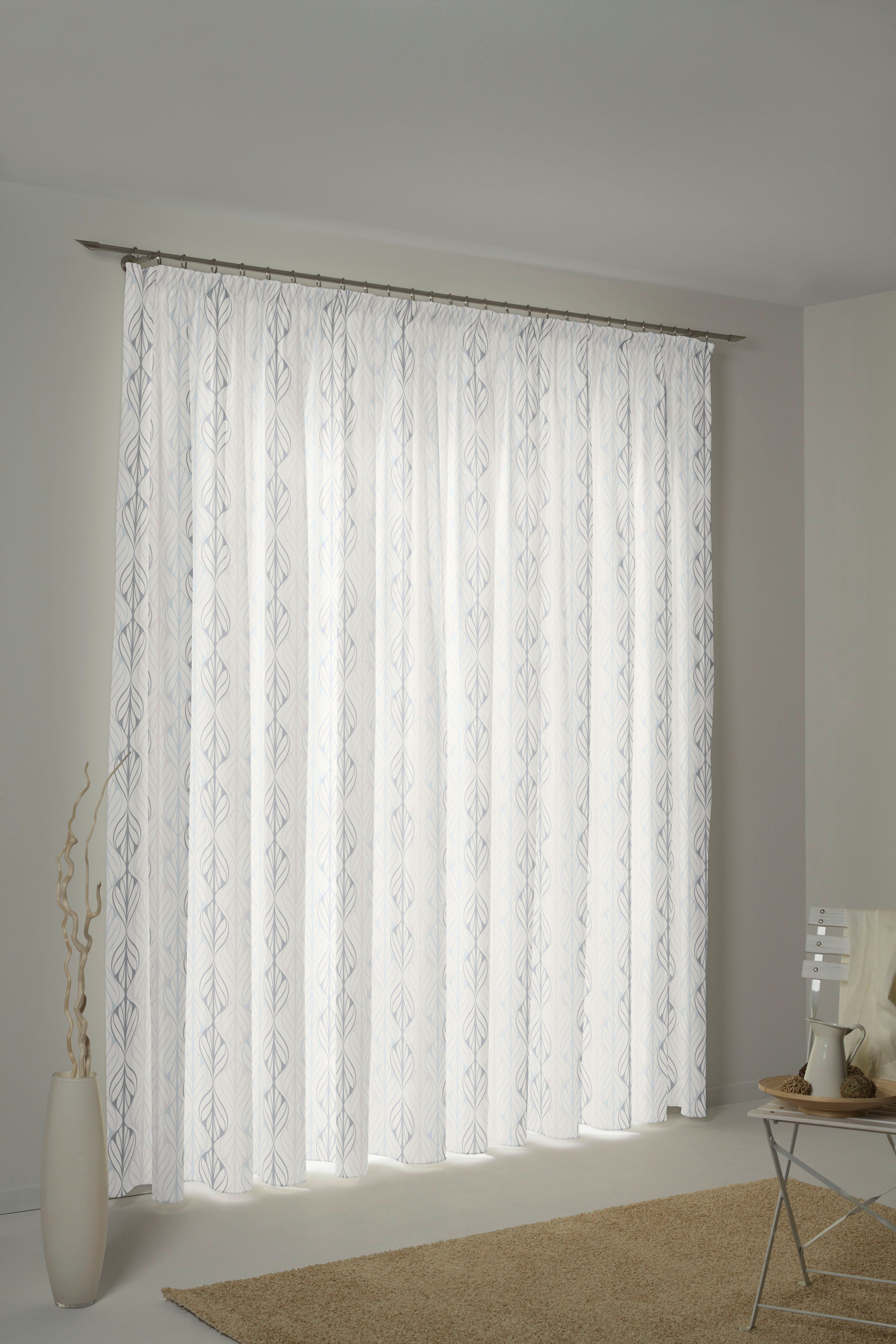 Adam Gordijn WAVE duurzaam van bio-katoen (1 stuk) kant & klaar gordijnen maat 145 cm x 245 cm grijs