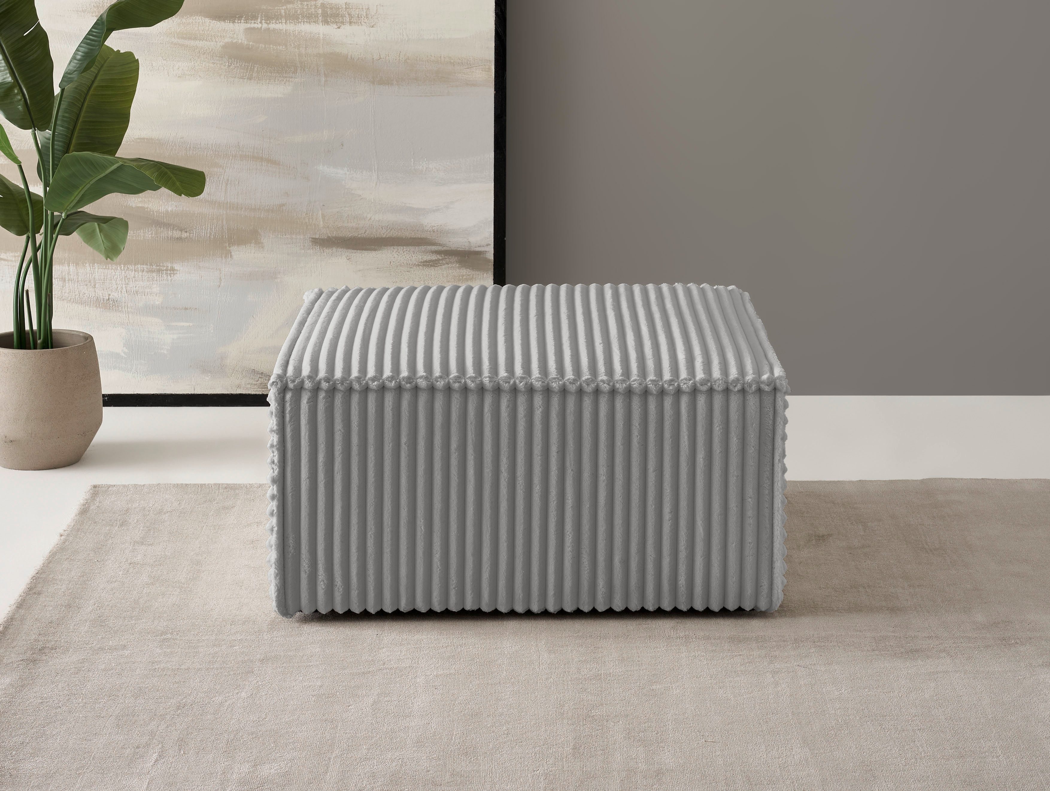 andas Hocker Finnley vierkant, past bij loveseat finnley hockers grijs