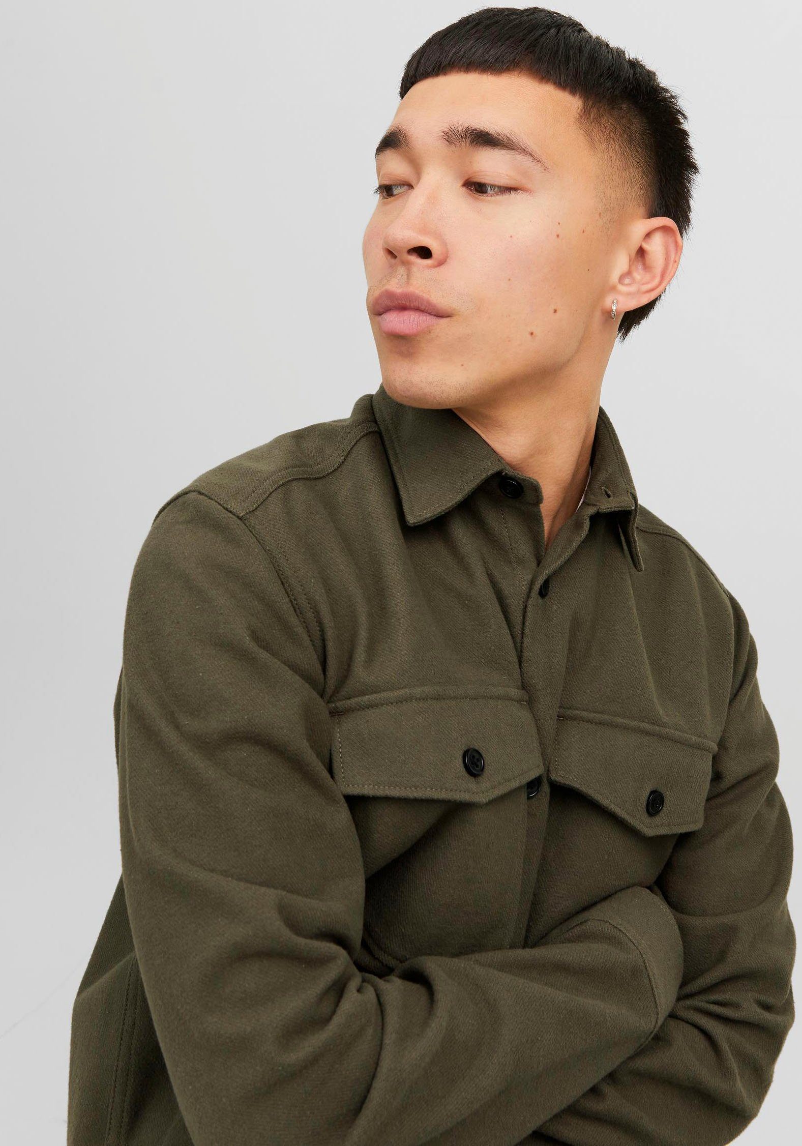 Jack & Jones Overhemd met lange mouwen JPRROY SOLID OVERSHIRT L/S SN