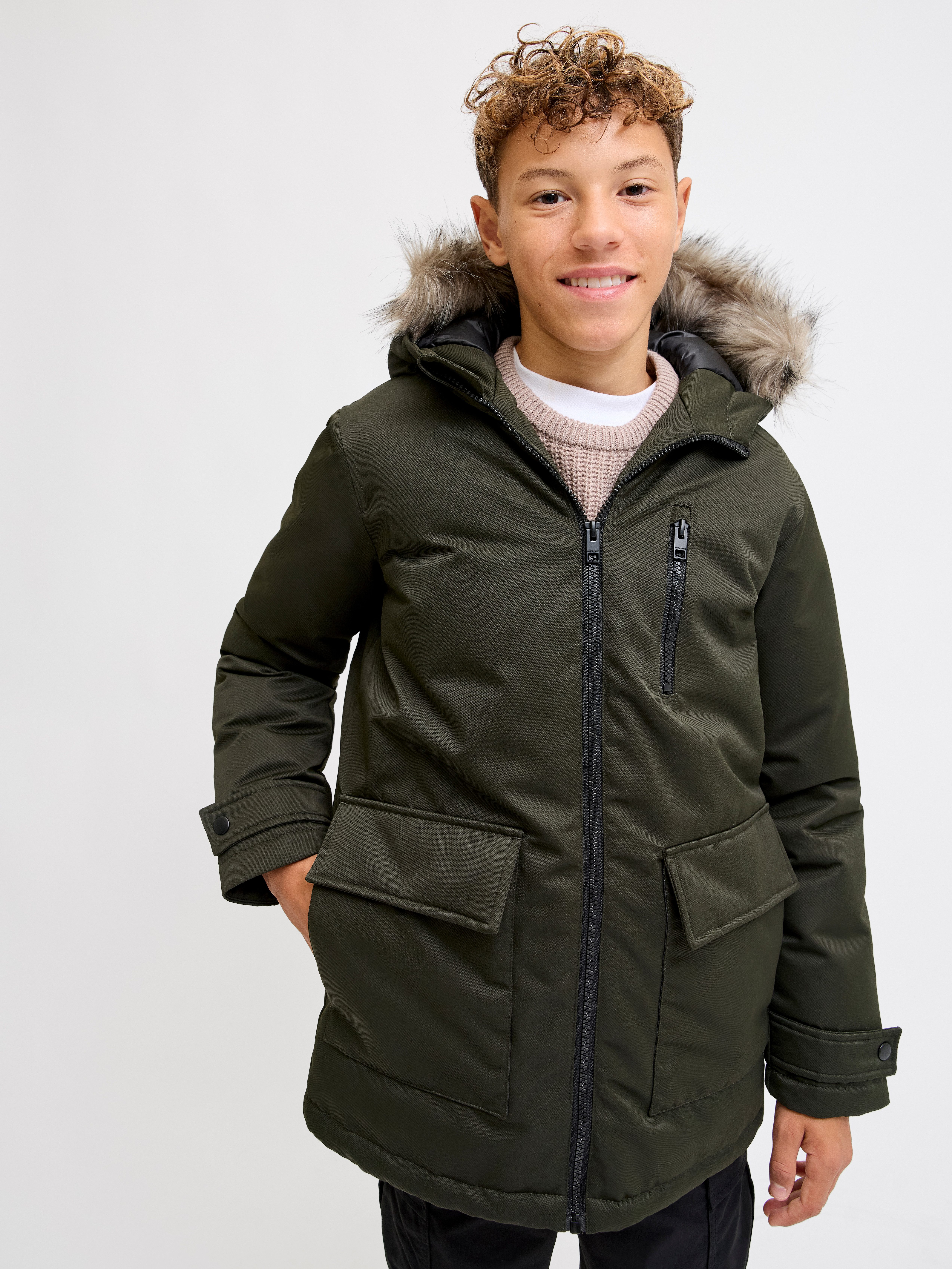 Jack & Jones Junior Parka JJCHARLIE DETACHABLE FAUX FUR PARK JNR