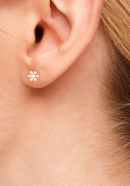 s.Oliver Paar oorstekers Flower bloem 2035512 met zirkoon (synthetisch)