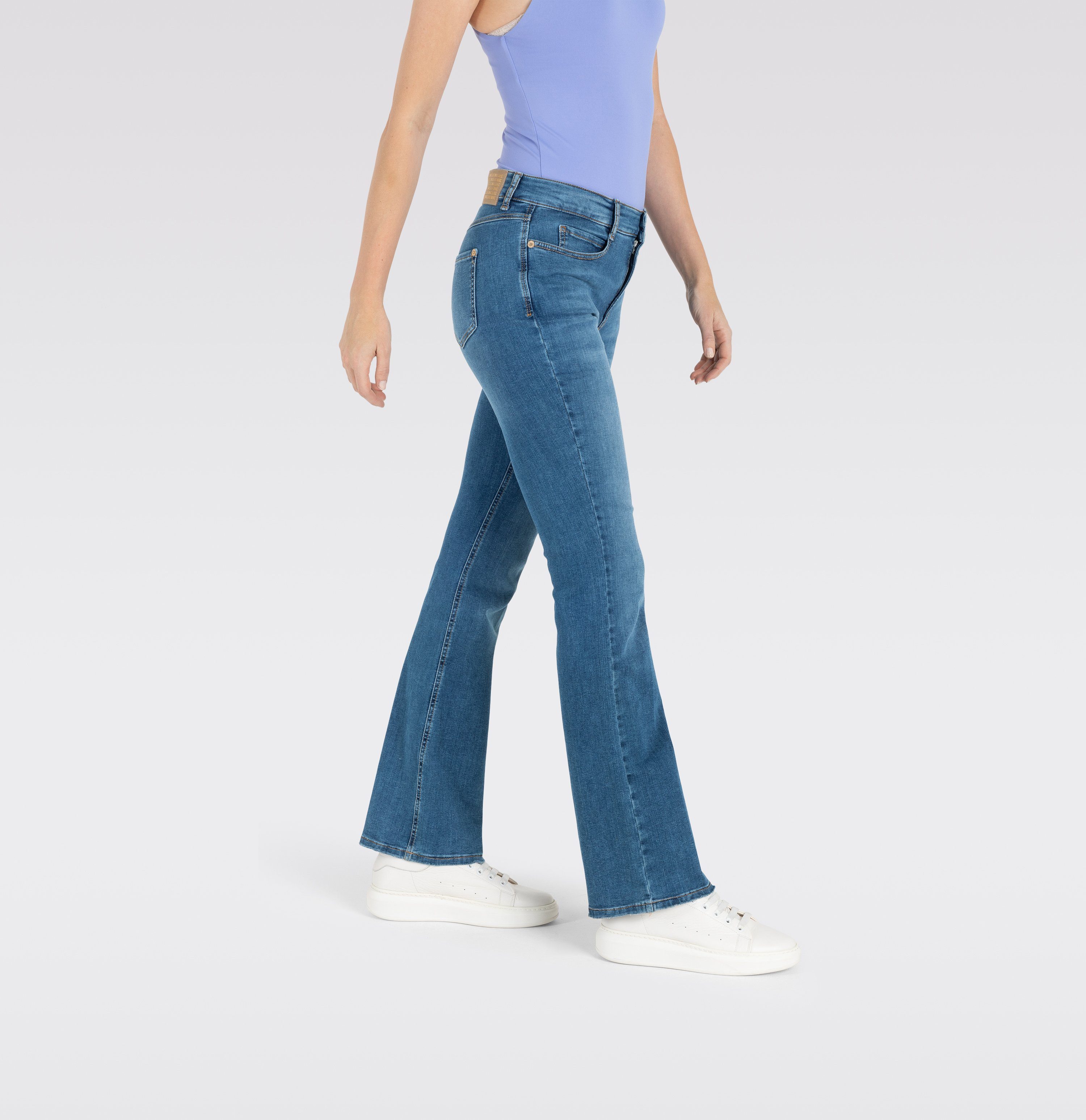 MAC Blauwe Bootcut Fringe Jeans Blue Dames