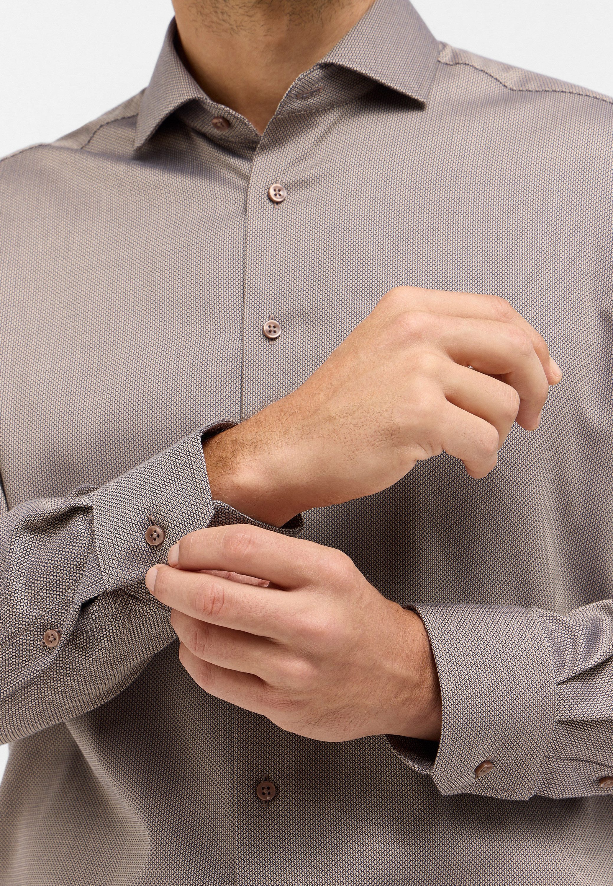 Eterna Overhemd met lange mouwen MODERN FIT NON IRON (strijkvrij)