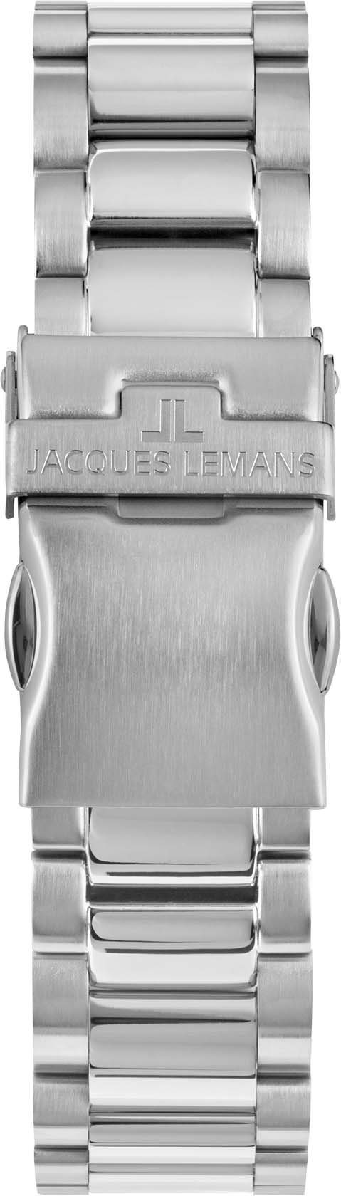 Jacques Lemans Chronograaf Liverpool, 1-2140E Quartz horloge, armbanduhr, herenhorloge, datum, stopfunctie, roestvrijstalen band