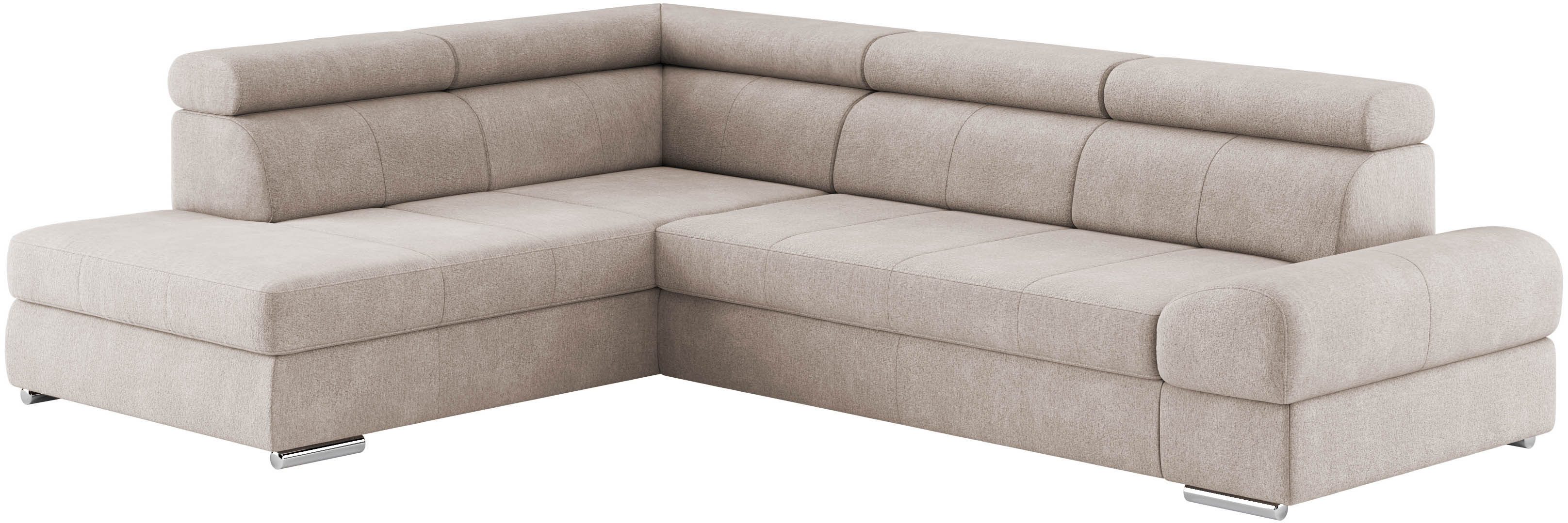sit&more Hoekbank Broadway L-vorm met verstelbare hoofdsteunen, naar keuze met slaapfunctie