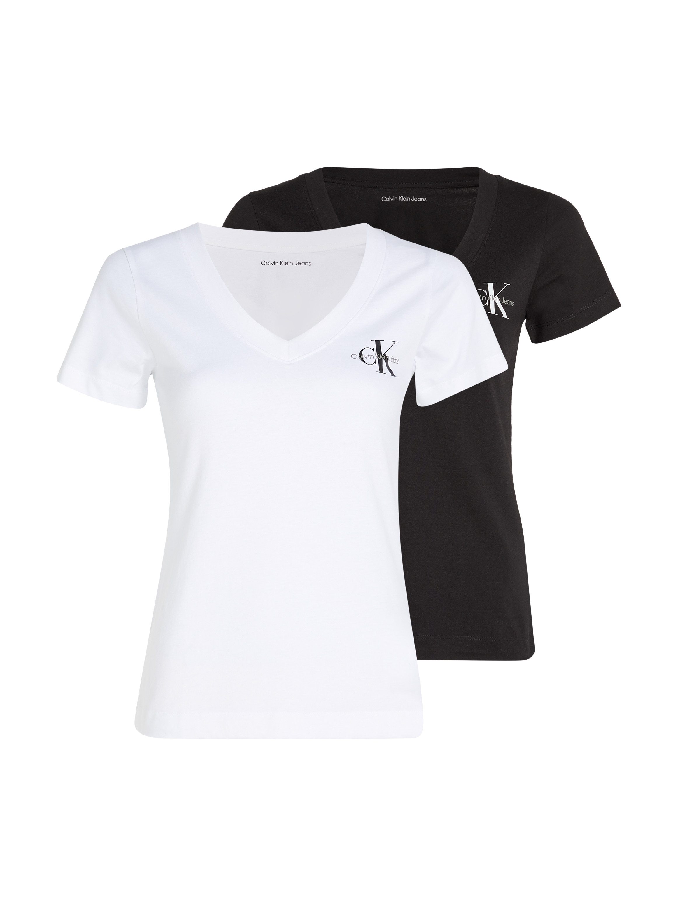 Calvin Klein T-shirt 2-PACK MONOLOGO V-NECK TEE (Set van 2)