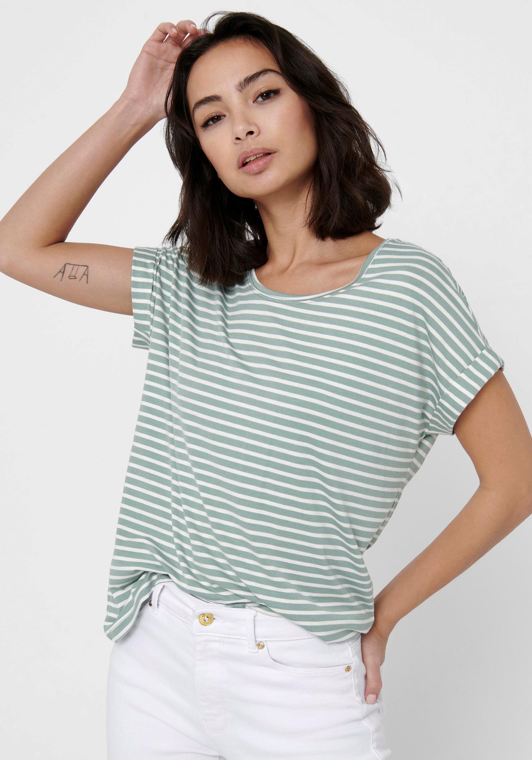 Only T-shirt ONLMOSTER STRIPE S/S O-NECK TOP JRS NOOS