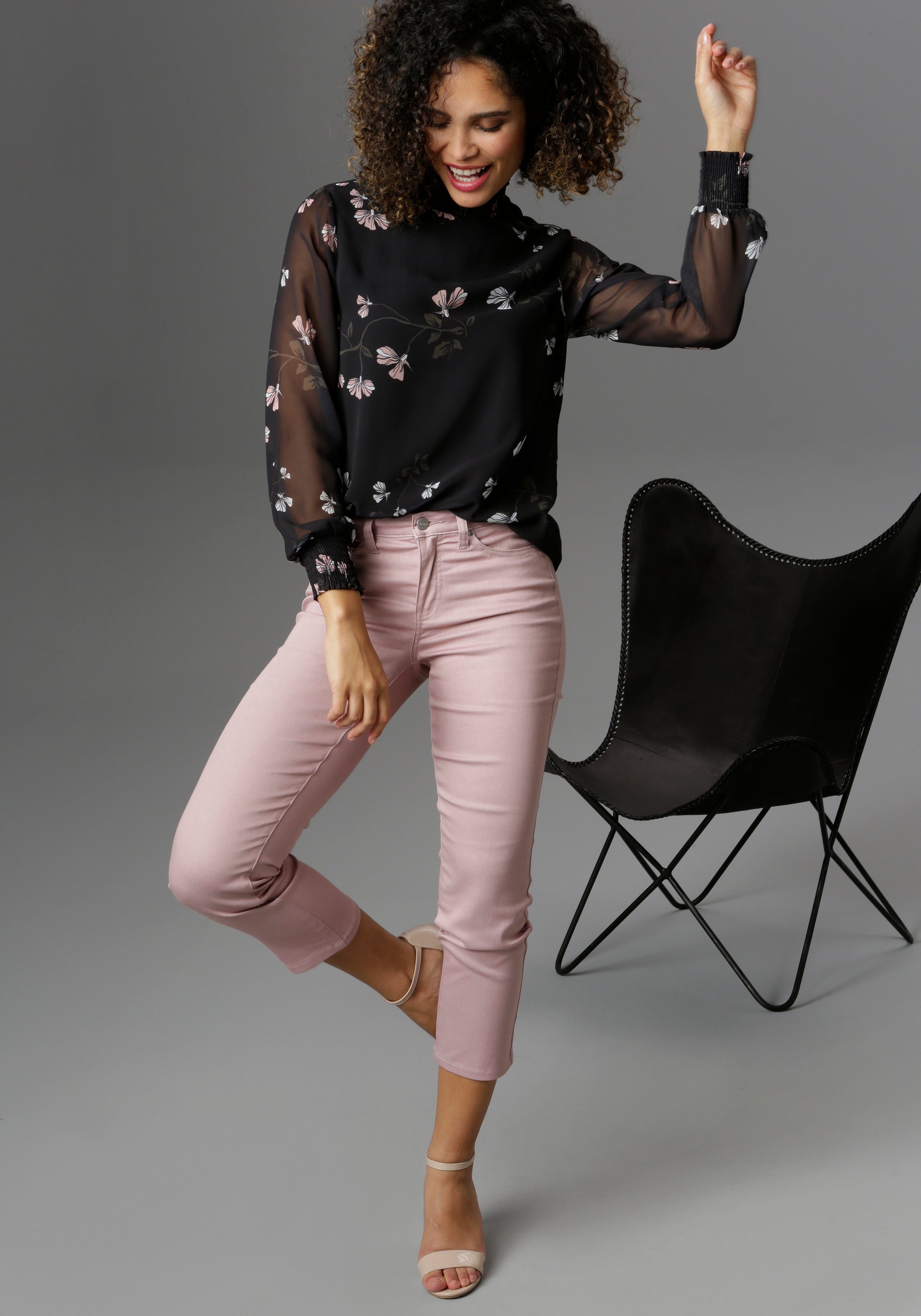 Aniston SELECTED Blouse zonder sluiting met smokinzetten